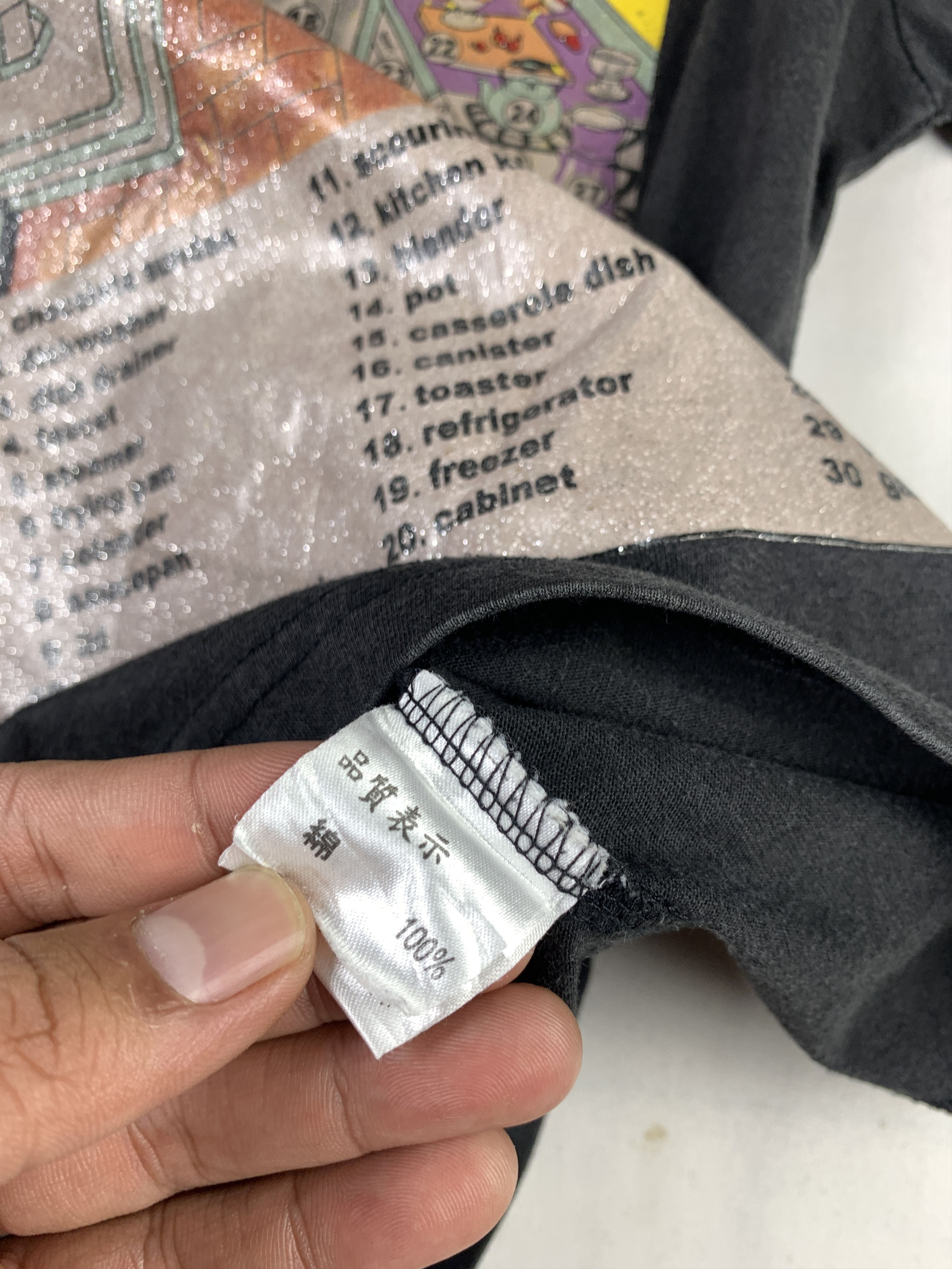 Japanese Brand Spiral Black "Whats on The Kichen?" Printed Tee (M) Size M / US 6-8 / IT 42-44 - 11 Thumbnail
