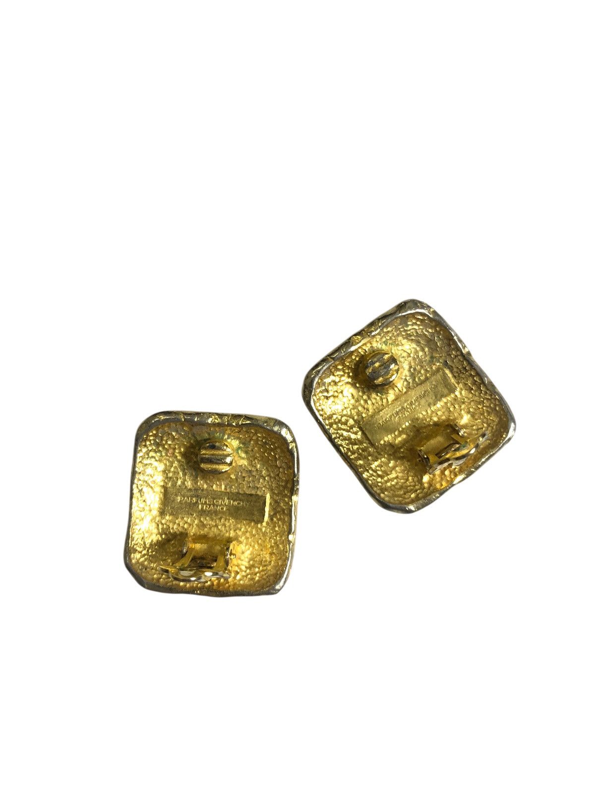 Givenchy 💯🔥Vintage GIVENCHY PARIS Square Logo Gold Earrings Parfums Size ONE SIZE - 2 Thumbnail