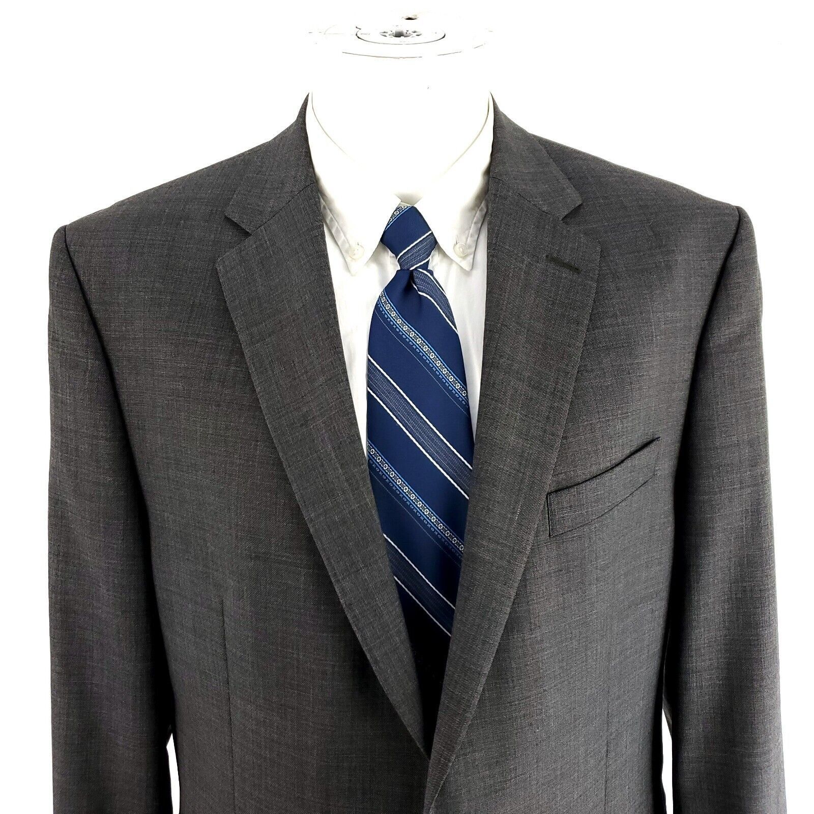 Lauren Ralph Lauren Lauren Ralph Lauren Wool 2 Button Blazer 42L Gray Sharkskin Size 42L - 1 Thumbnail