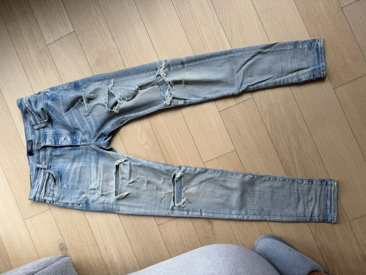 Amiri Amiri Jeans Blue straight distressed jeans size 31 Size US 31 - 4 Thumbnail