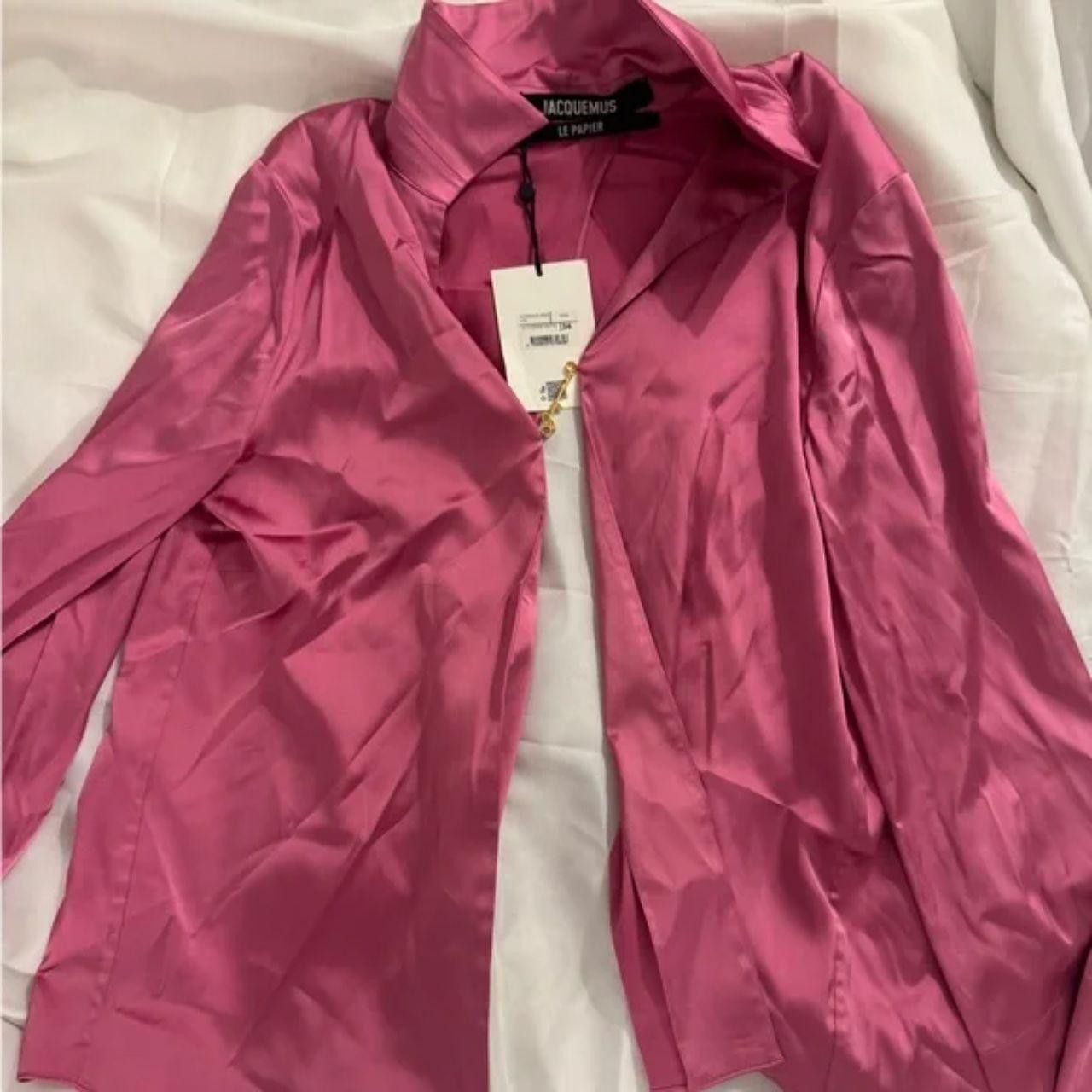 Jacquemus JACQUEMUS Pink Le Papier “Le Chemise Notte” satin blouse Size S / US 4 / IT 40 - 4 Thumbnail