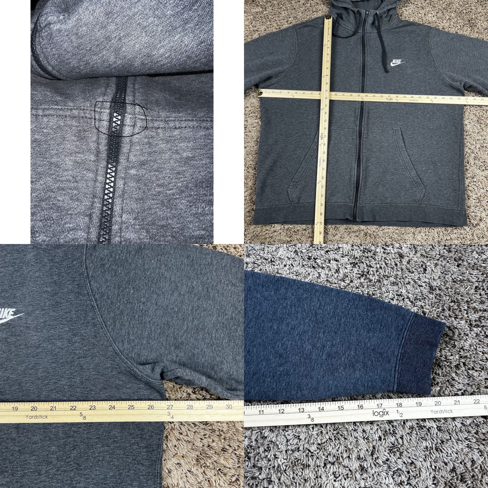 Nike Nike Hoodie Full Zip Gray 2XL Men Classic Outdoor Activewear Swoosh Size US XXL / EU 58 / 5 - 8 Thumbnail