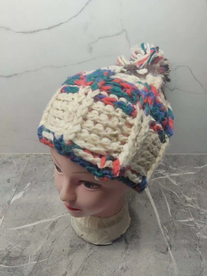 Japanese Brand Vintage Knit Wool Multicolour Beanie Hat Size ONE SIZE - 3 Thumbnail