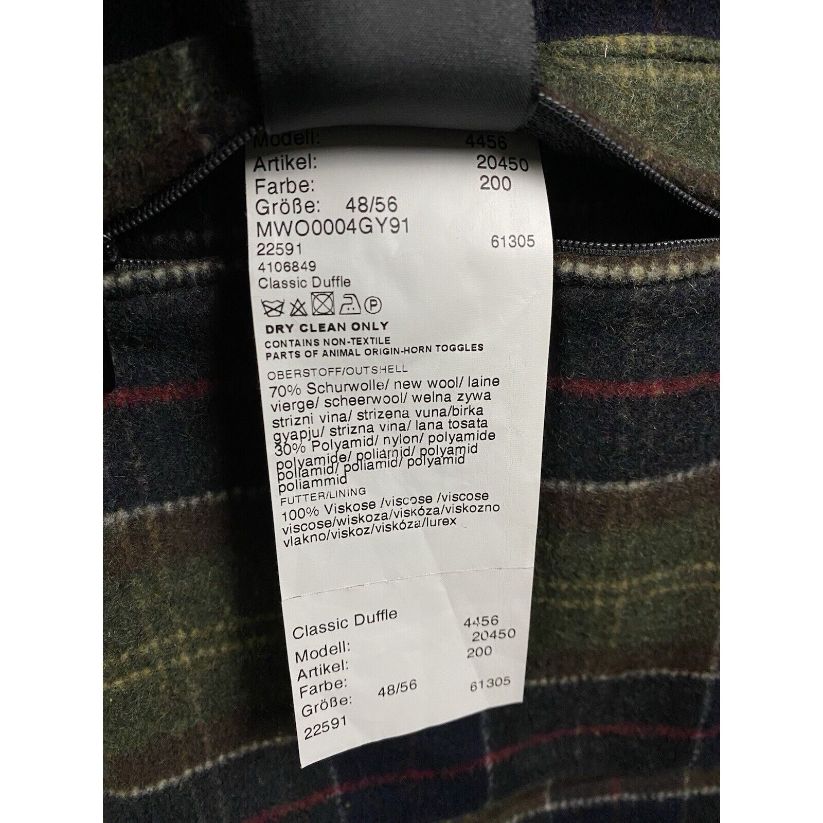 Barbour Barbour Men's Gray Wool Duffle Long Coat Size 48/56 Size US XL / EU 56 / 4 - 14 Thumbnail