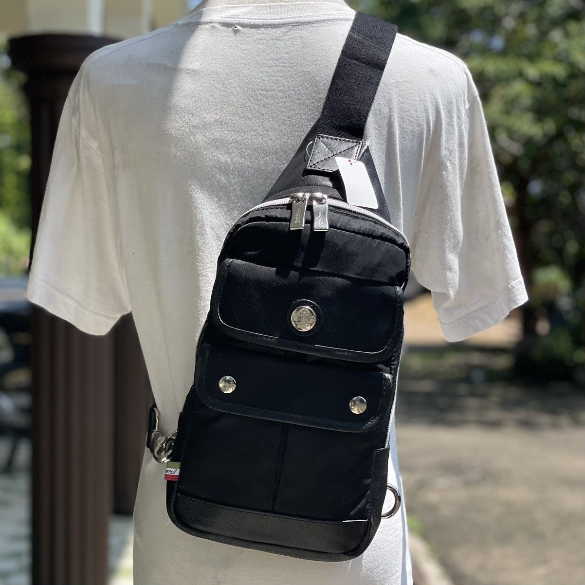 Leather × Orobianco Orobianco Nylon Trim by Leather Crossbody Made in Italy Size ONE SIZE - 2 Thumbnail