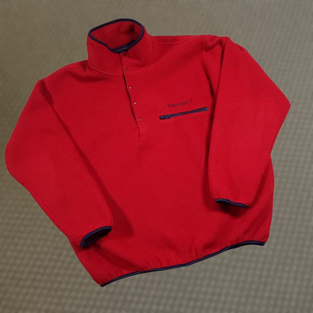 Timberland VINTAGE Timberland Weather Gear Jacket Fleece Mens L Red 1/4 Snap USA Made Size US L / EU 52-54 / 3 - 1 Thumbnail