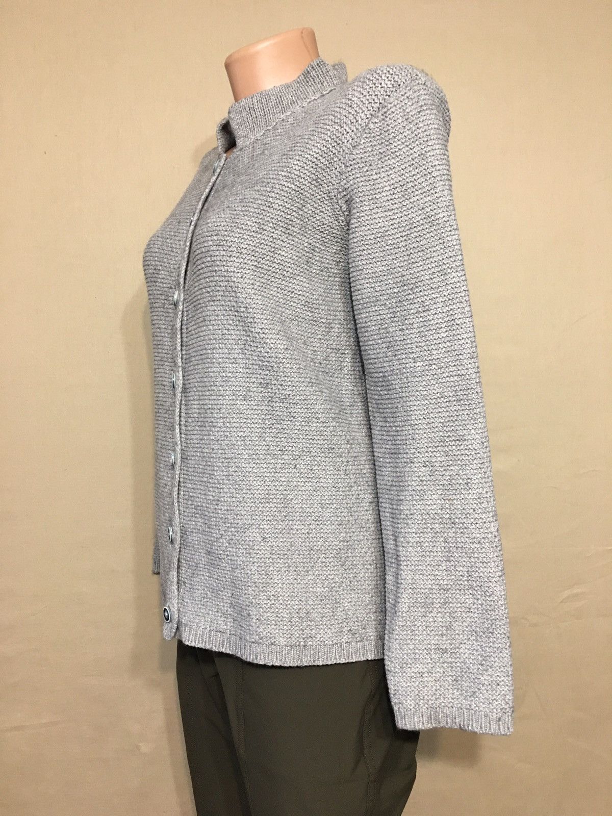 Inis Meain INIS MEAIN Grey Cotton Silk Knit Cardigan Sweater XL Size XL / US 12-14 / IT 48-50 - 3 Thumbnail