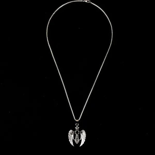VIBE Wings Cross Necklace Crystal Chain Punk Gothic Size ONE SIZE - 6 Thumbnail
