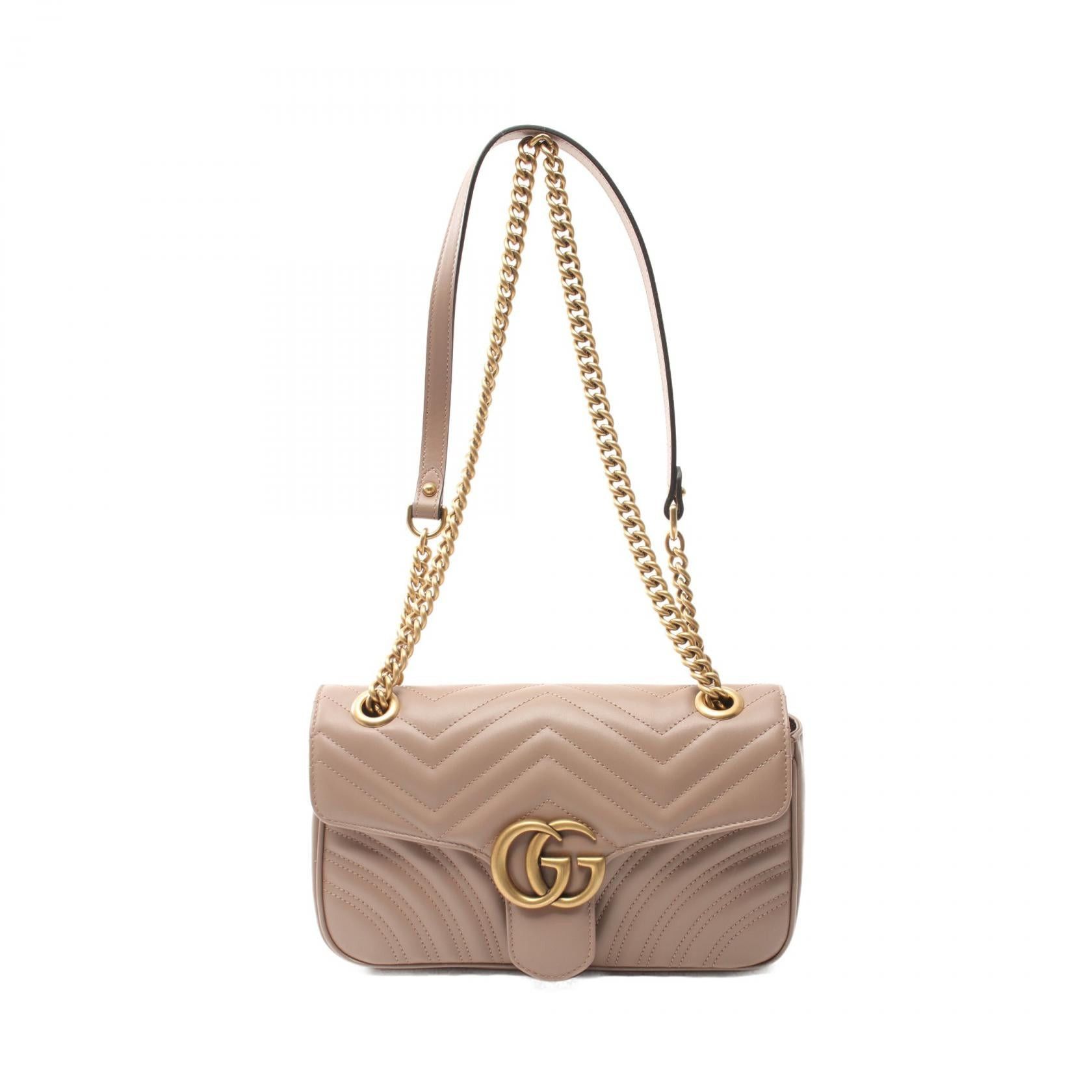 Gucci Gucci Gg Marmont Quilting Small Shoulder Bag Leather Pink Size ONE SIZE - 1 Thumbnail