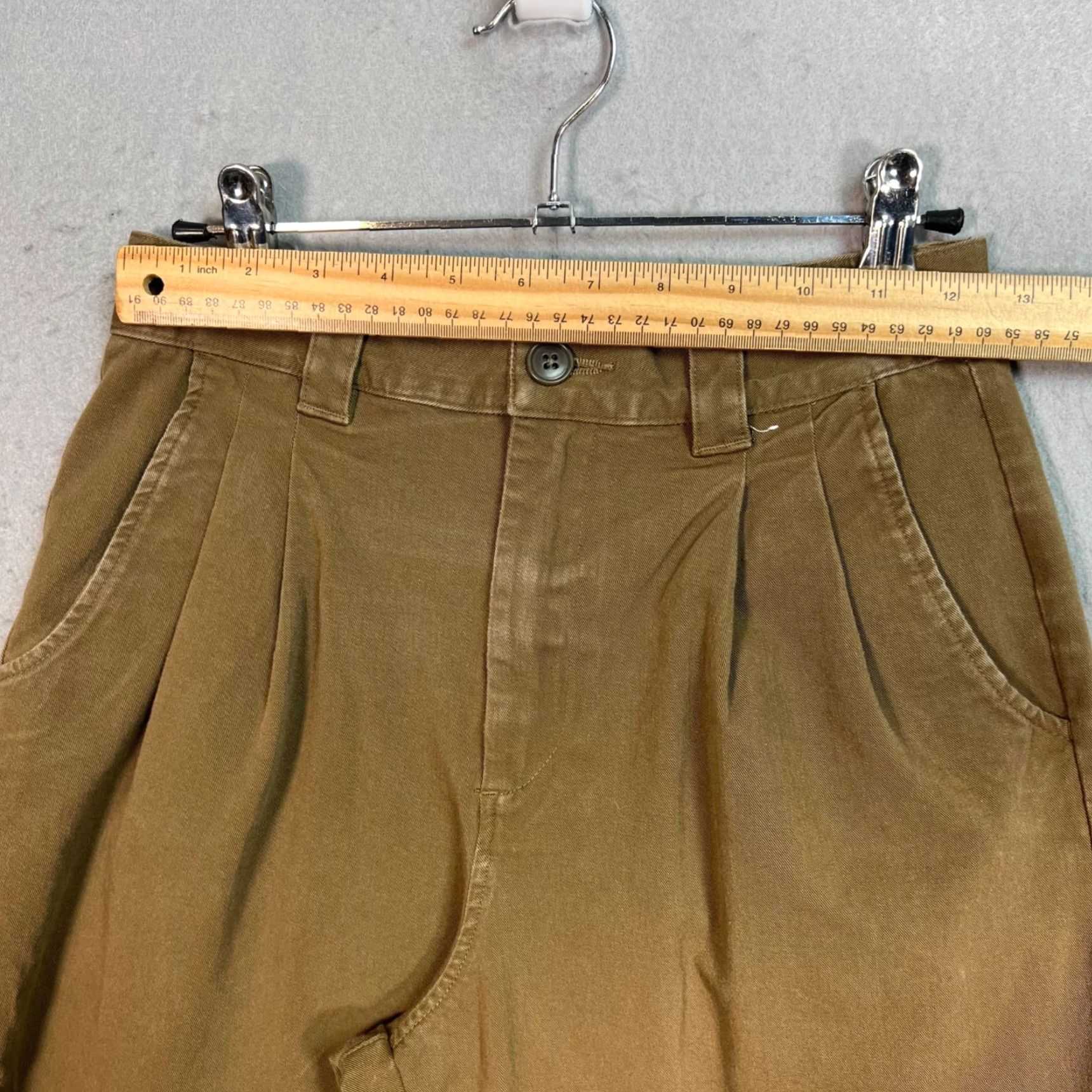 Muji MUJI Womens Pants Chino Wide-Leg High-Waisted Brown 24 Adult Womens 24 Inches Pockets Size 42" / US 20 - 4 Thumbnail