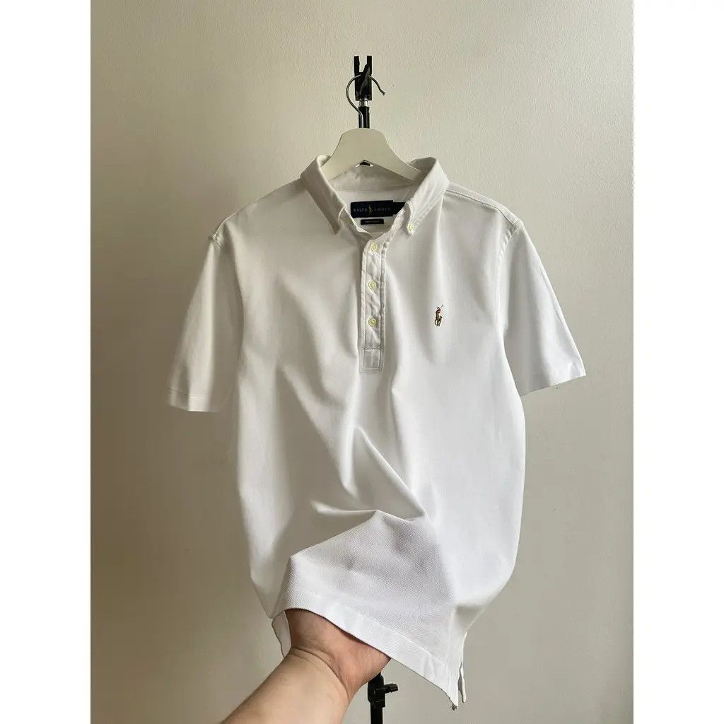 Polo Ralph Lauren Ralph Lauren White Knit Oxford Polo Shirt (Classic Logo) Size US M / EU 48-50 / 2 - 6 Thumbnail