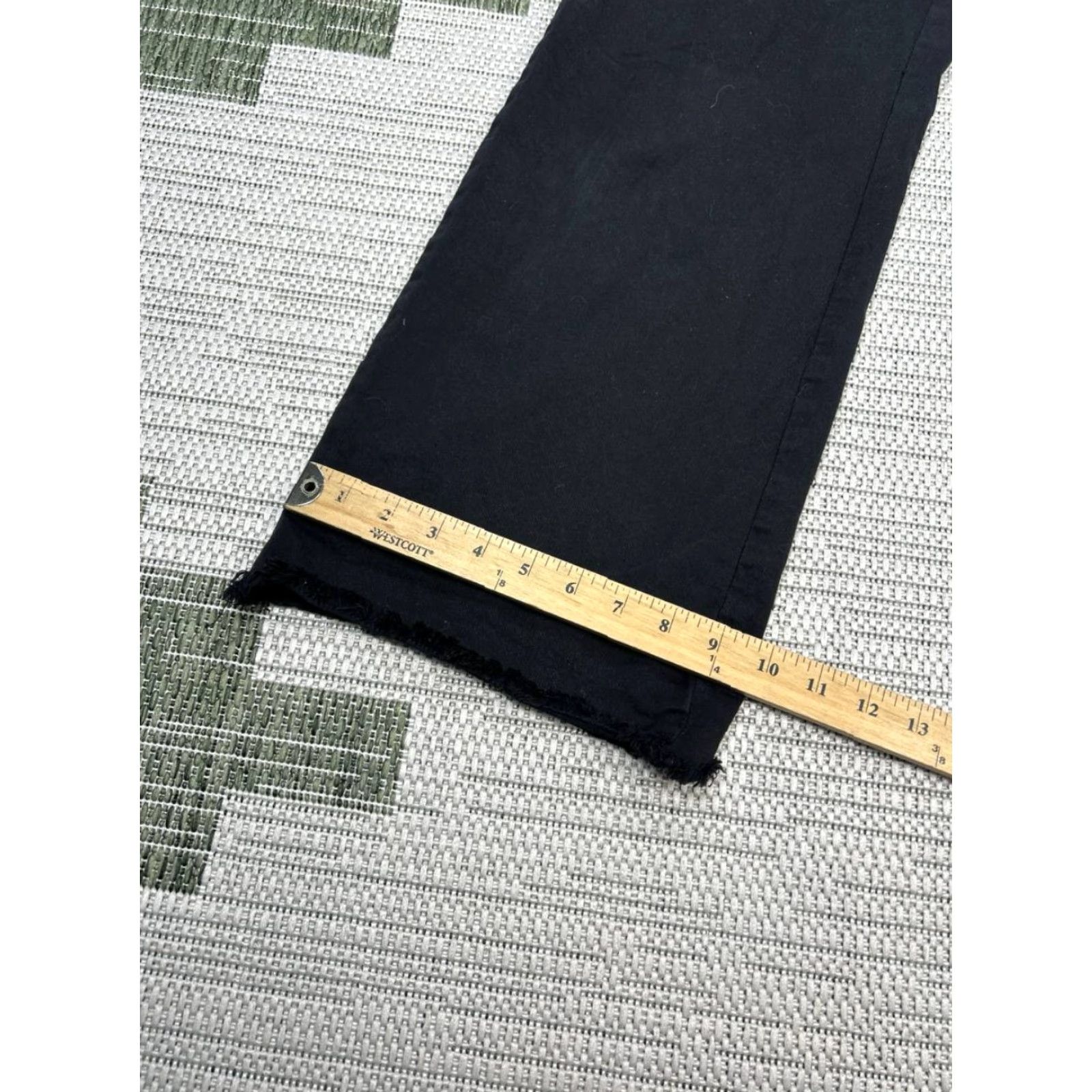 Marine Layer Marine Layer Bridget Full Length Pants 8 Black Cotton Raw Hem Wide Leg Womens Size 30" / US 8 / IT 44 - 4 Thumbnail