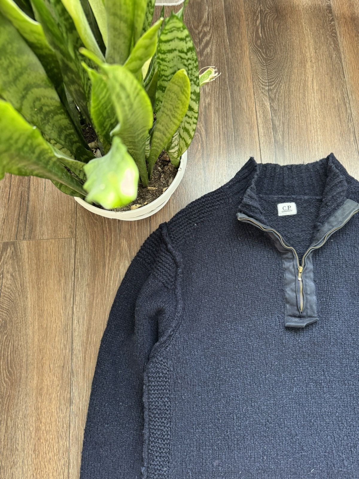 C.P. Company Vintage C.P Company men’s navy blue knited 1/3 zip sweater Size US XL / EU 56 / 4 - 2 Thumbnail