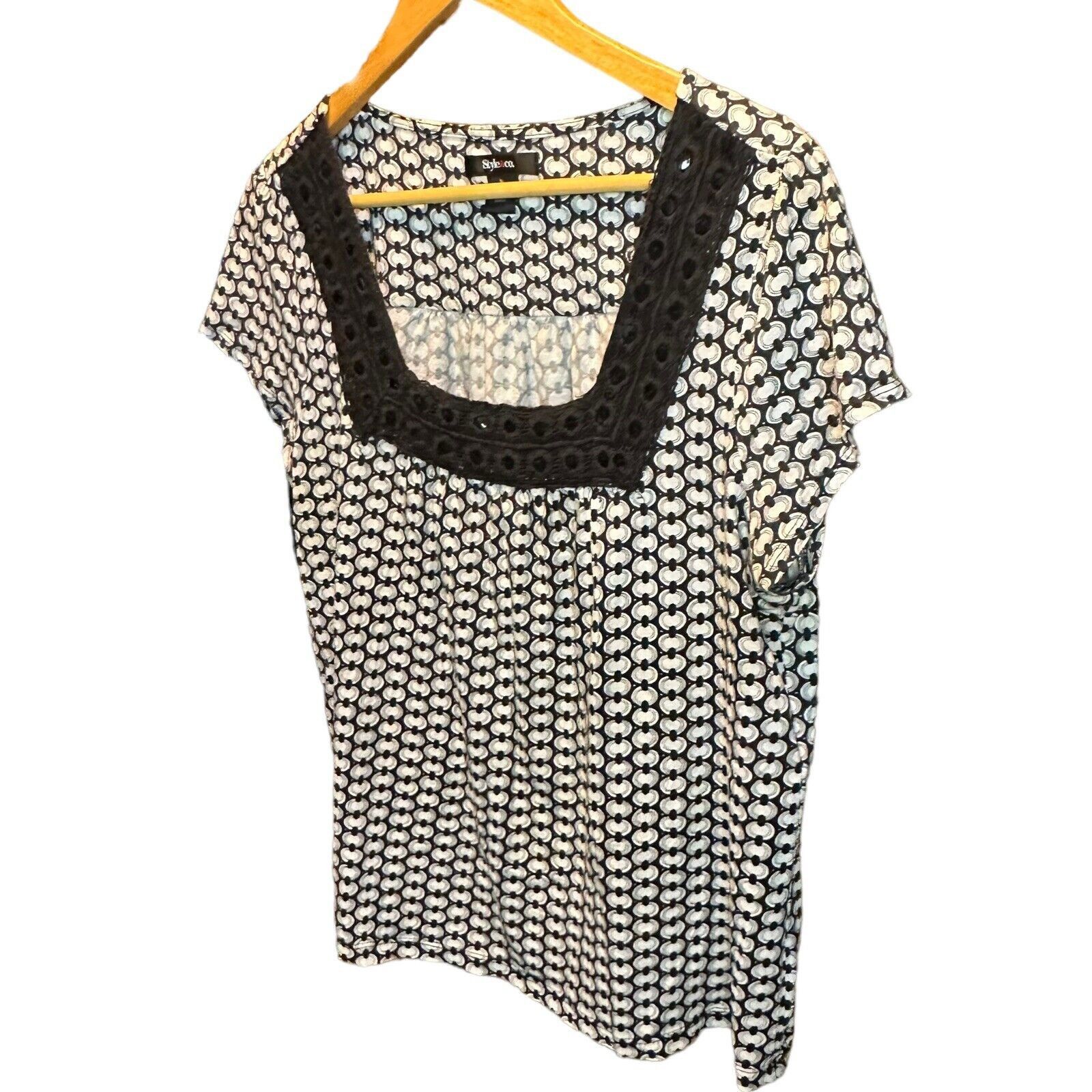 Vintage Style & Co Blouse/Shirt Women's Large XL Sparkles EUC Fun Sm Size XL / US 12-14 / IT 48-50 - 2 Thumbnail