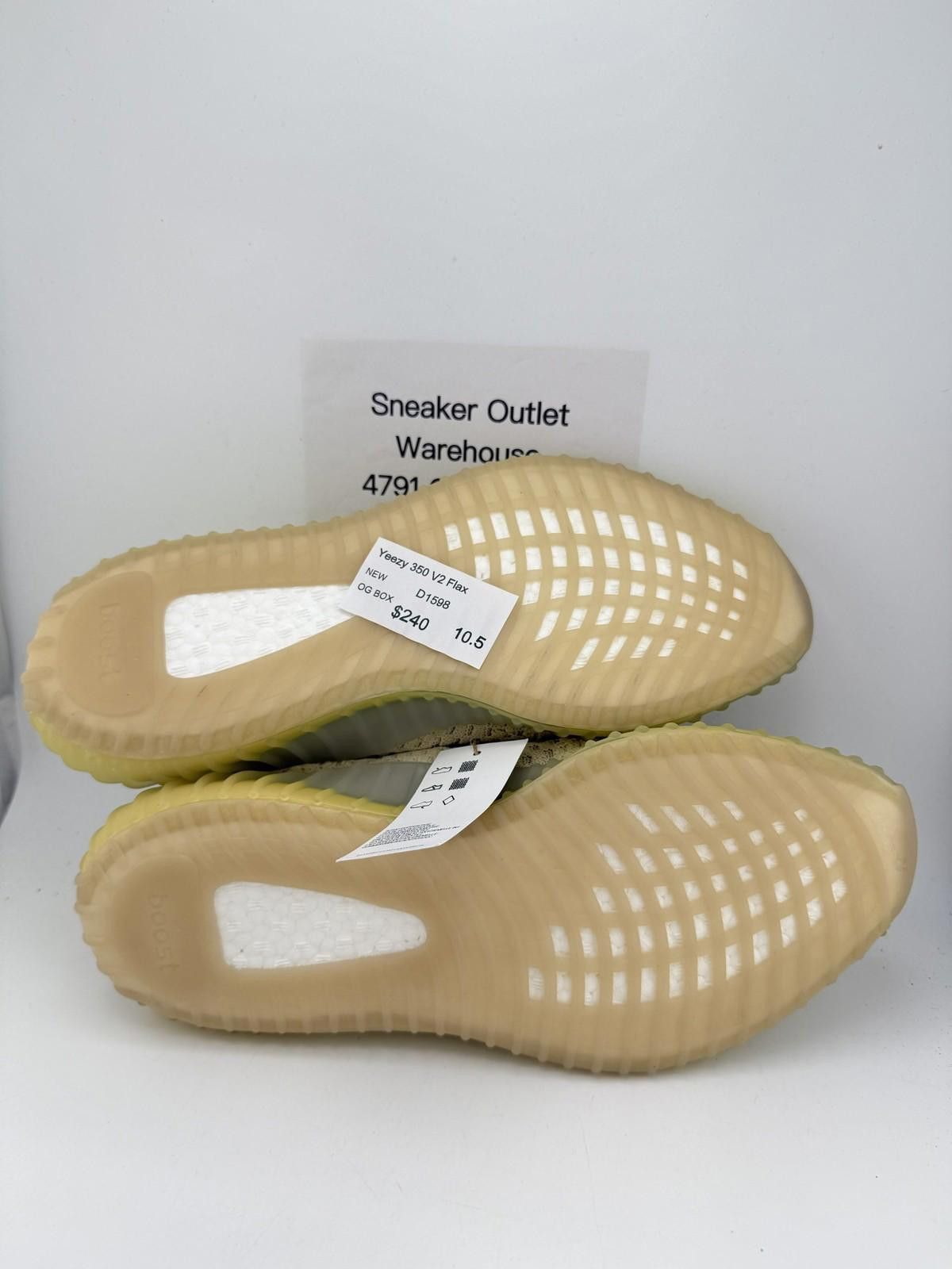 Adidas Yeezy 350 V2 Flax US 10.5 New with Box FX9028 Size US 10.5 / EU 43-44 - 5 Thumbnail