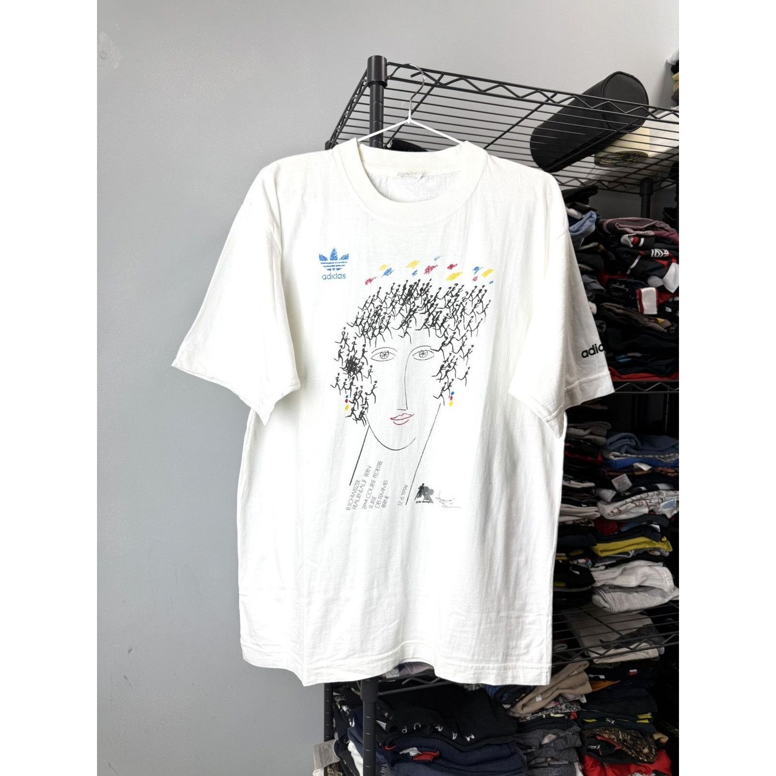 Adidas 💥Rare! Vintage 1994 Adidas Marathon T Shirt Retro Size US M / EU 48-50 / 2 - 1 Thumbnail