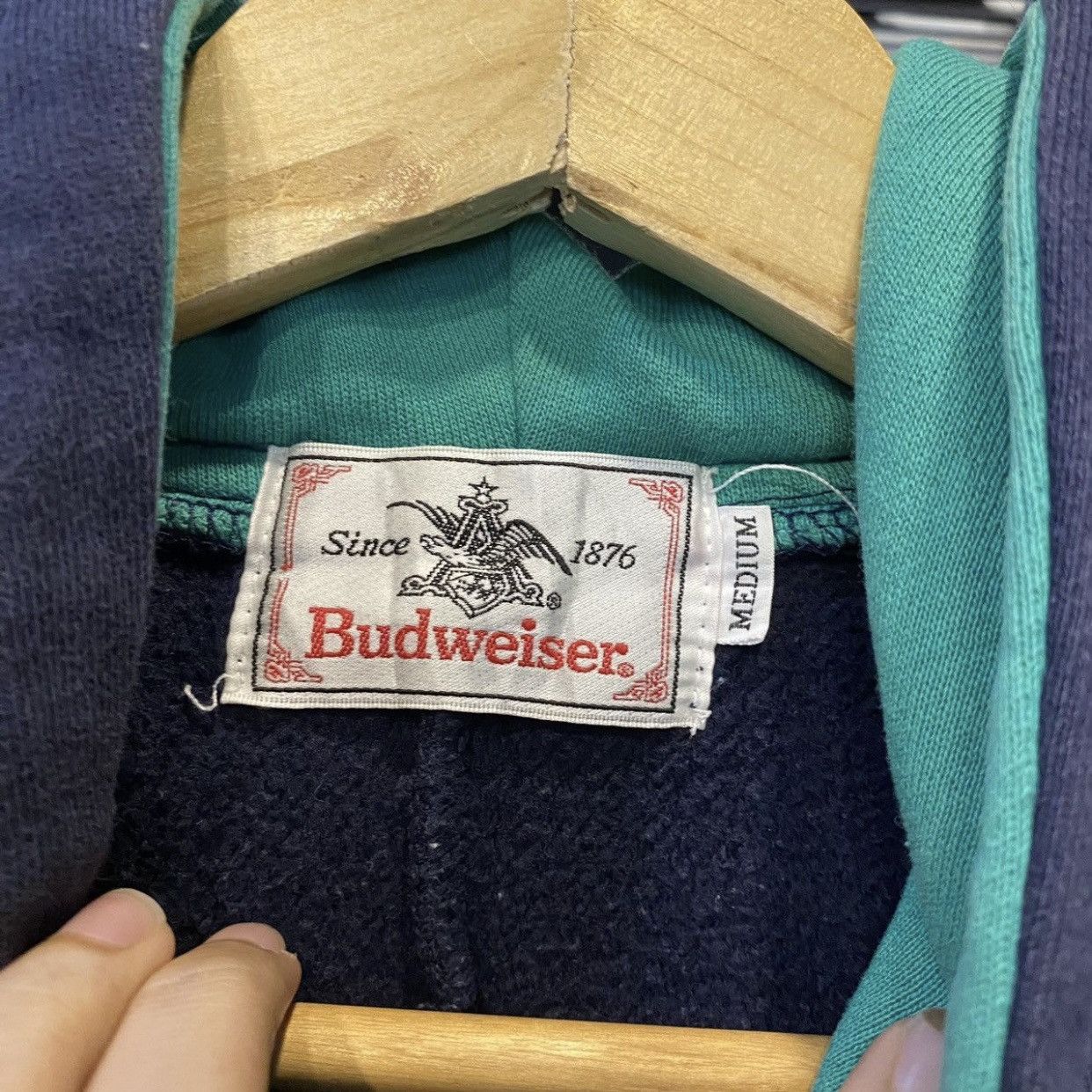 Budweiser VINTAGE 90s Budweiser Big Logo Spellout Hoodie Size US M / EU 48-50 / 2 - 10 Thumbnail