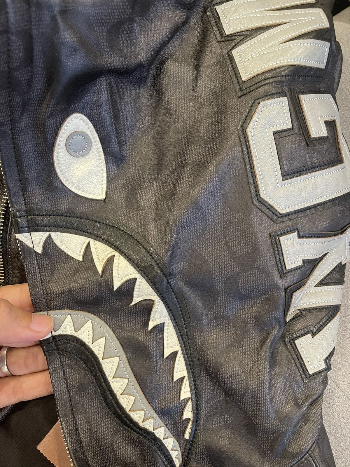 Bape × Coach Black Bape X Coach Shark Leather Jacket Size US L / EU 52-54 / 3 - 5 Thumbnail