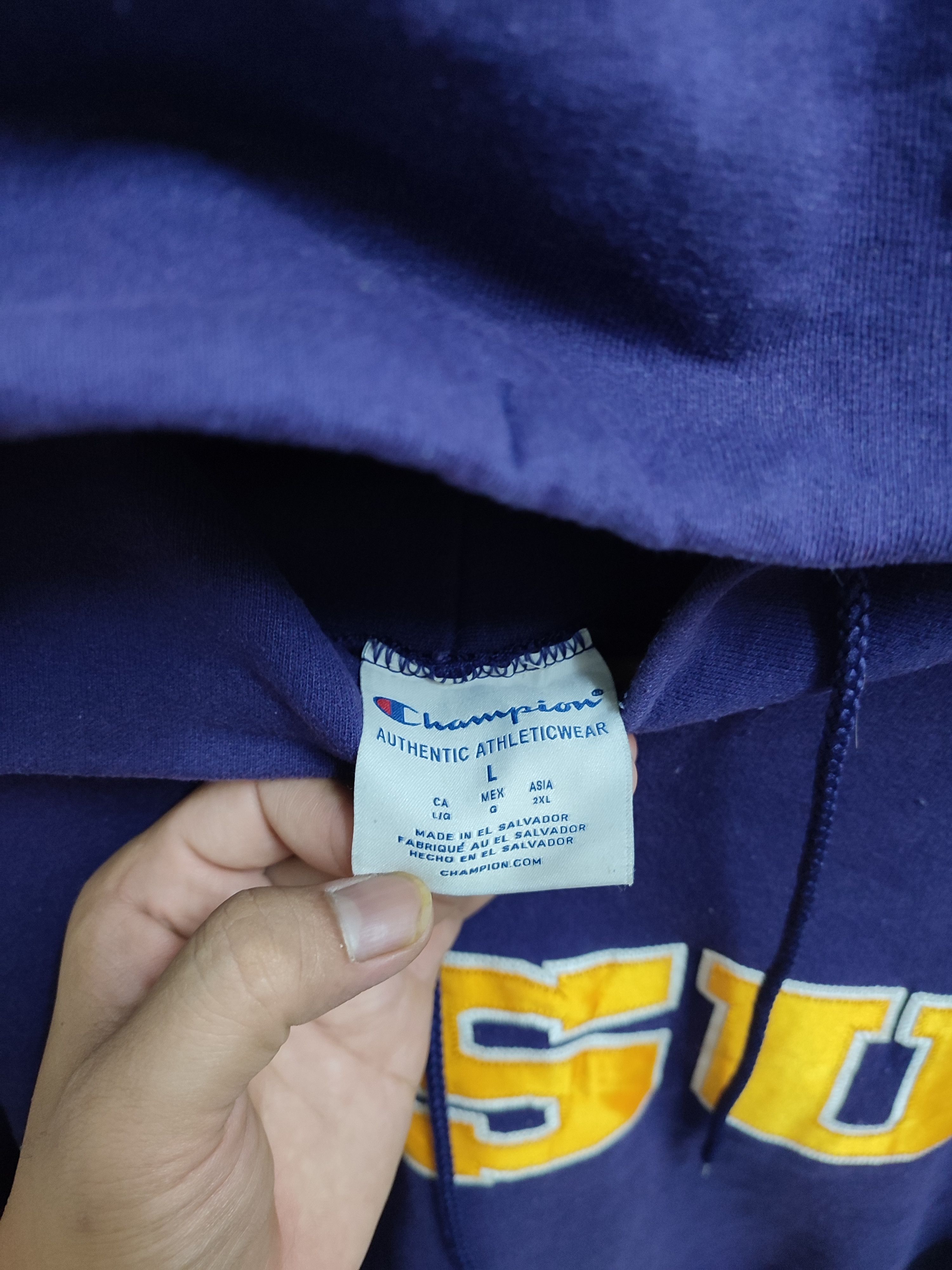 Champion Vtg LSU Champion Authentic Athletic Wear Hoodies Purple Size US L / EU 52-54 / 3 - 7 Thumbnail