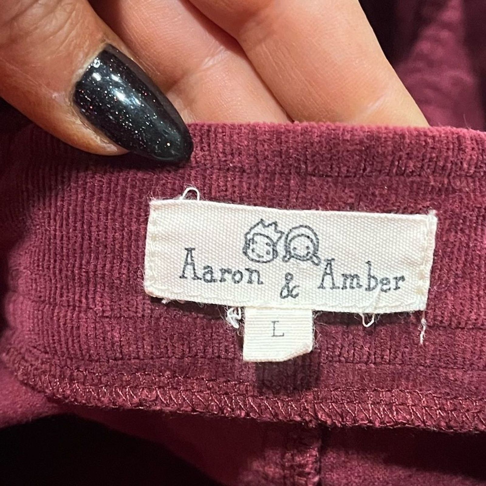 Vintage Aaron & Amber Overall Dress Corduroy Jumper Plunging Large Size L / US 10 / IT 46 - 8 Thumbnail