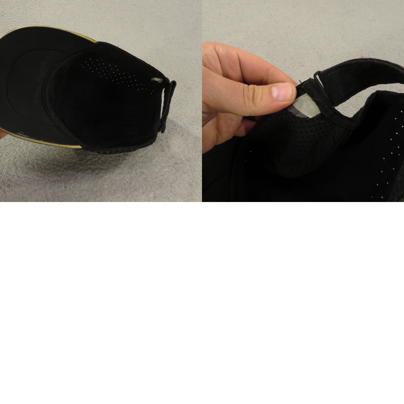 Nike VINTAGE Nike Hat Cap Strap Back Tailwind Black Silver Drifit Reflective Panel Runner Men Size ONE SIZE - 8 Thumbnail