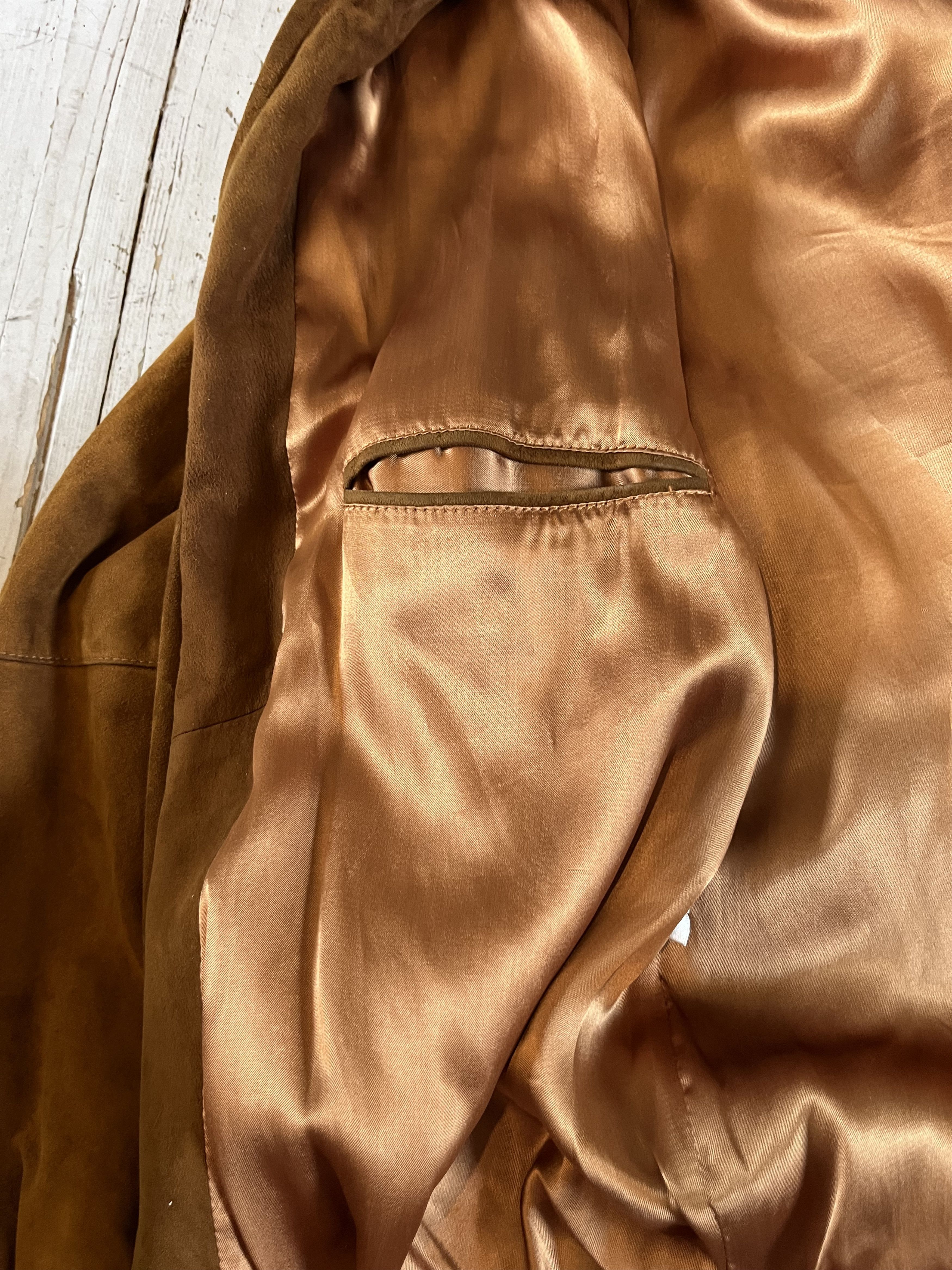 Vintage 90s Brown Soft Seude Leather Jacket Avant Garde