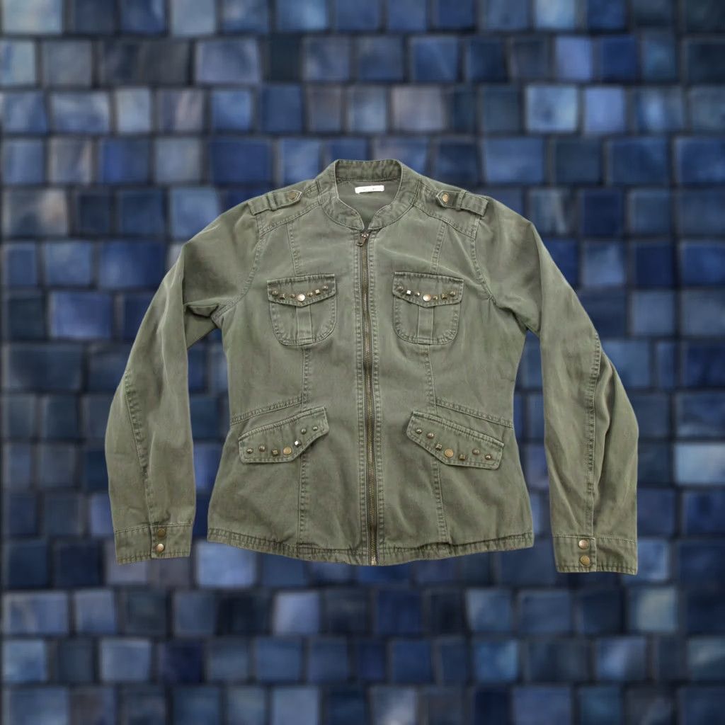 Vintage Maurices Green Military Army Full Zip Up Canvas Utility Jacket Womens Size M Size M / US 6-8 / IT 42-44 - 1 Thumbnail
