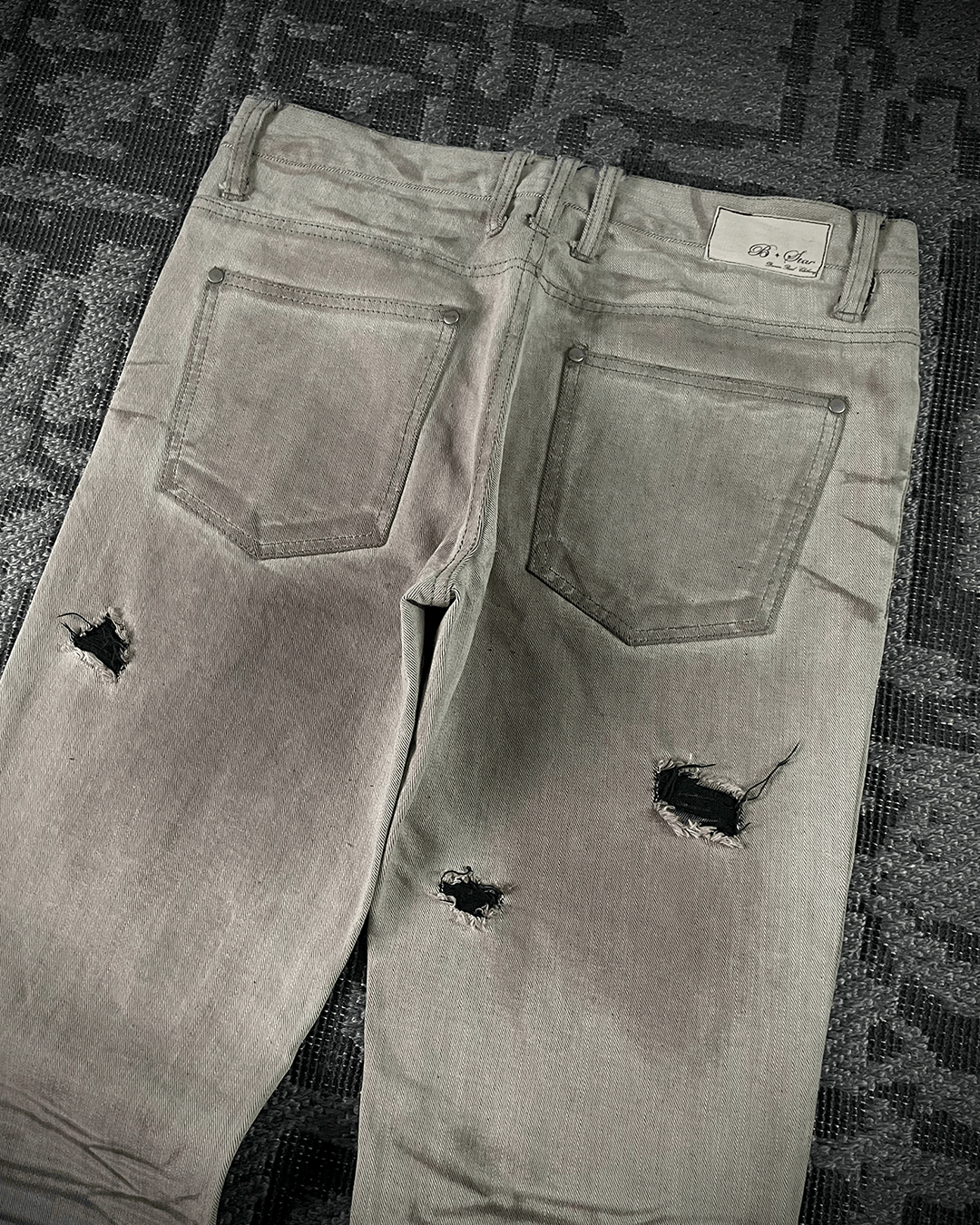 Japanese Brand B Star Distressed Flared Pants Size US 34 / EU 50 - 7 Thumbnail