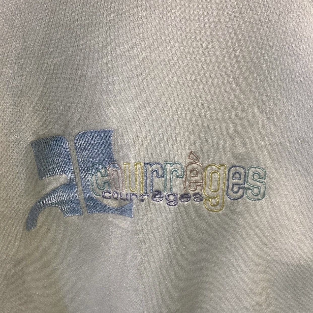 Courreges Vintage Courreges Spell Out Embroidered Sweatshirt Baby Blue Size US M / EU 48-50 / 2 - 3 Thumbnail