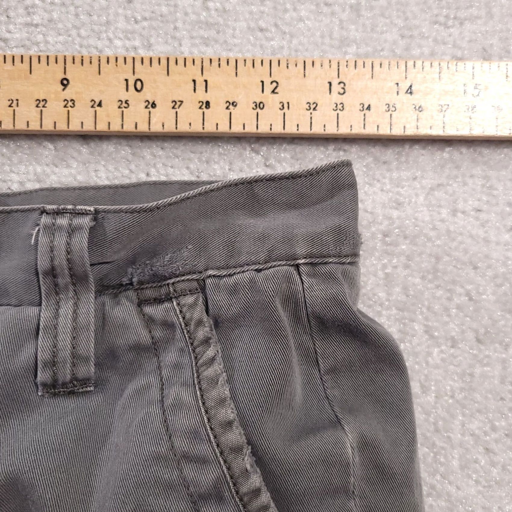 Hurley Hurley Low Rise Chino Shorts Women's 0 Gray Flat Front Cotton Frayed Hem Size 26" / US 2 / IT 38 - 4 Thumbnail