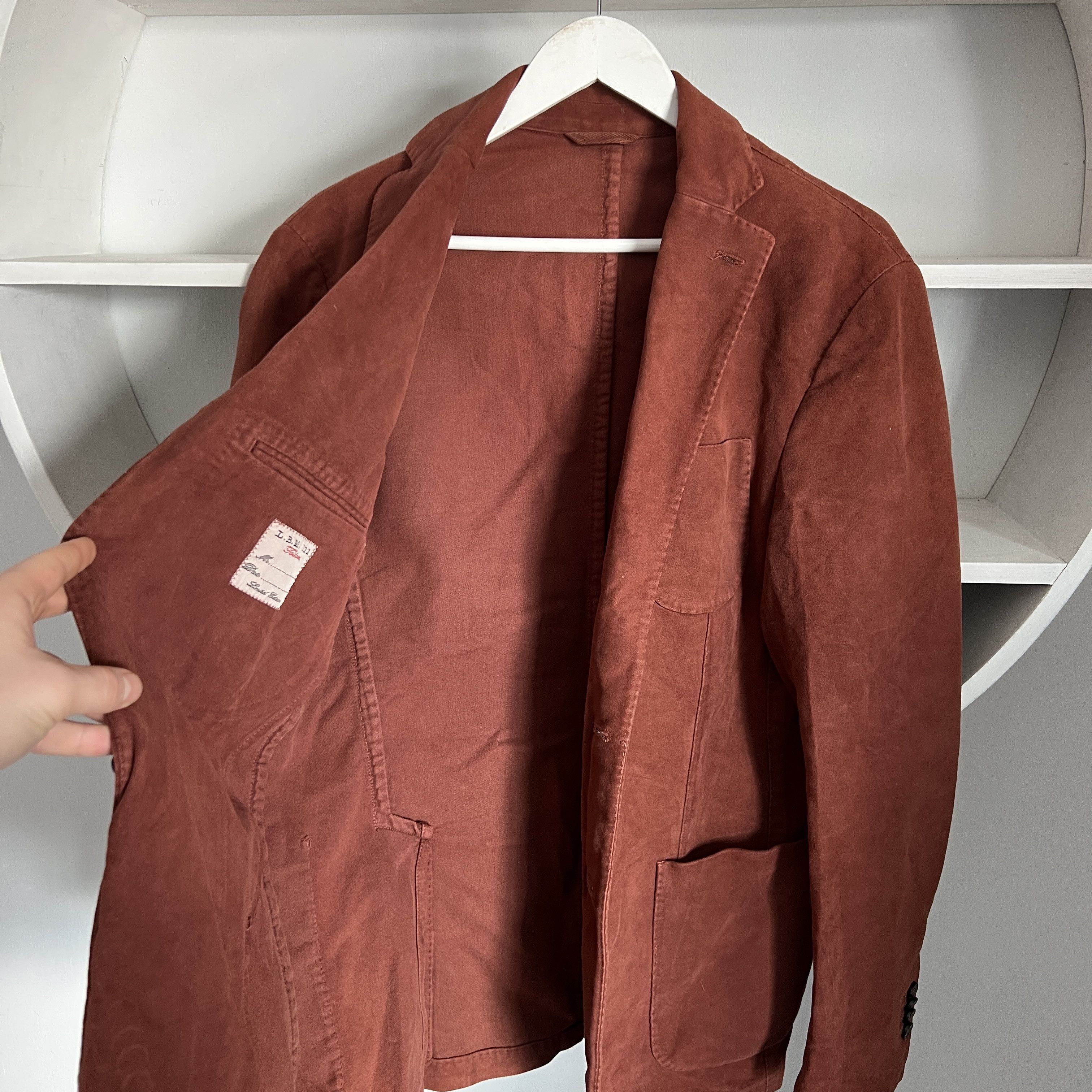 Luigi Bianchi Men's L.B.M 1911 Cotton Casual Red Blazer Jacket Size 46R - 5 Thumbnail