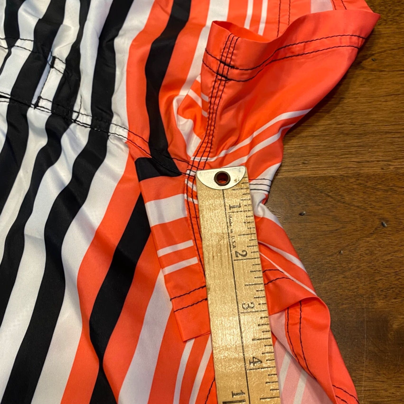 Sundek Sundek Swim Trunks Mens 30 Black White Orange Drawstring Lined 3" I Board Shorts Size US 30 / EU 46 - 6 Thumbnail