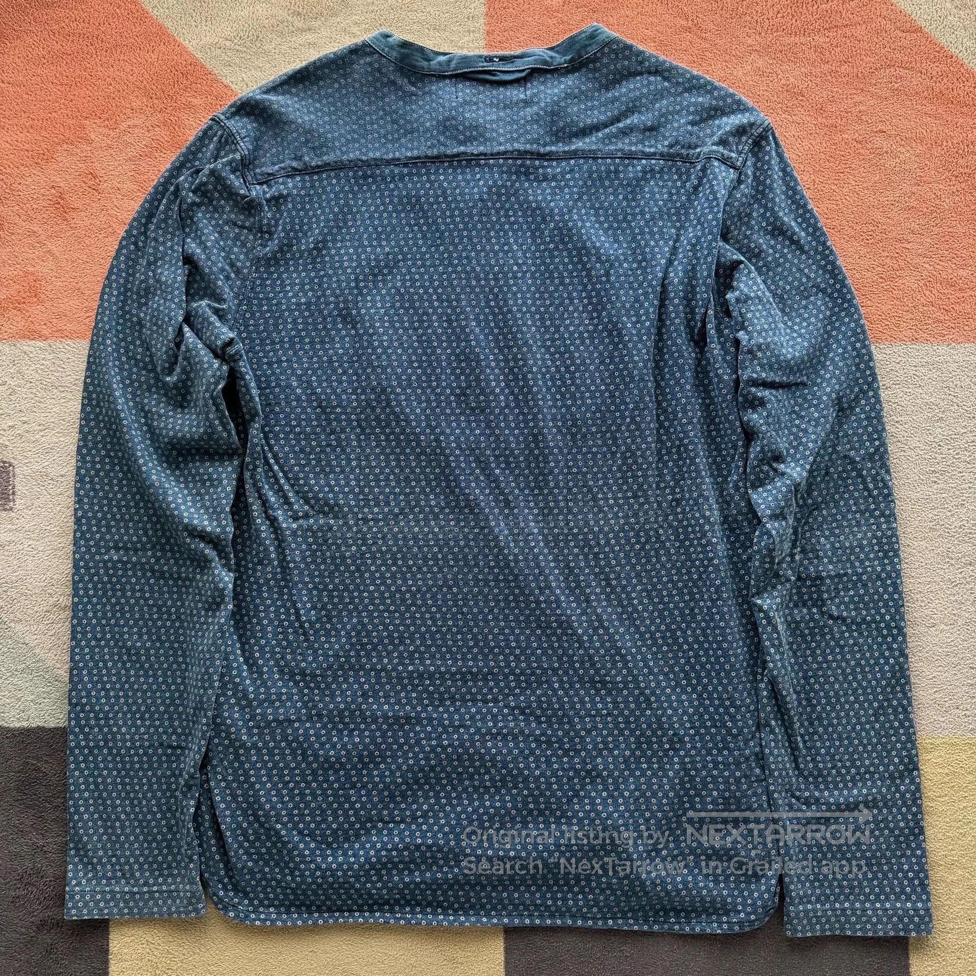 RRL Ralph Lauren RRL Indigo Polka Dot Henley Shirt. Size US S / EU 44-46 / 1 - 6 Thumbnail