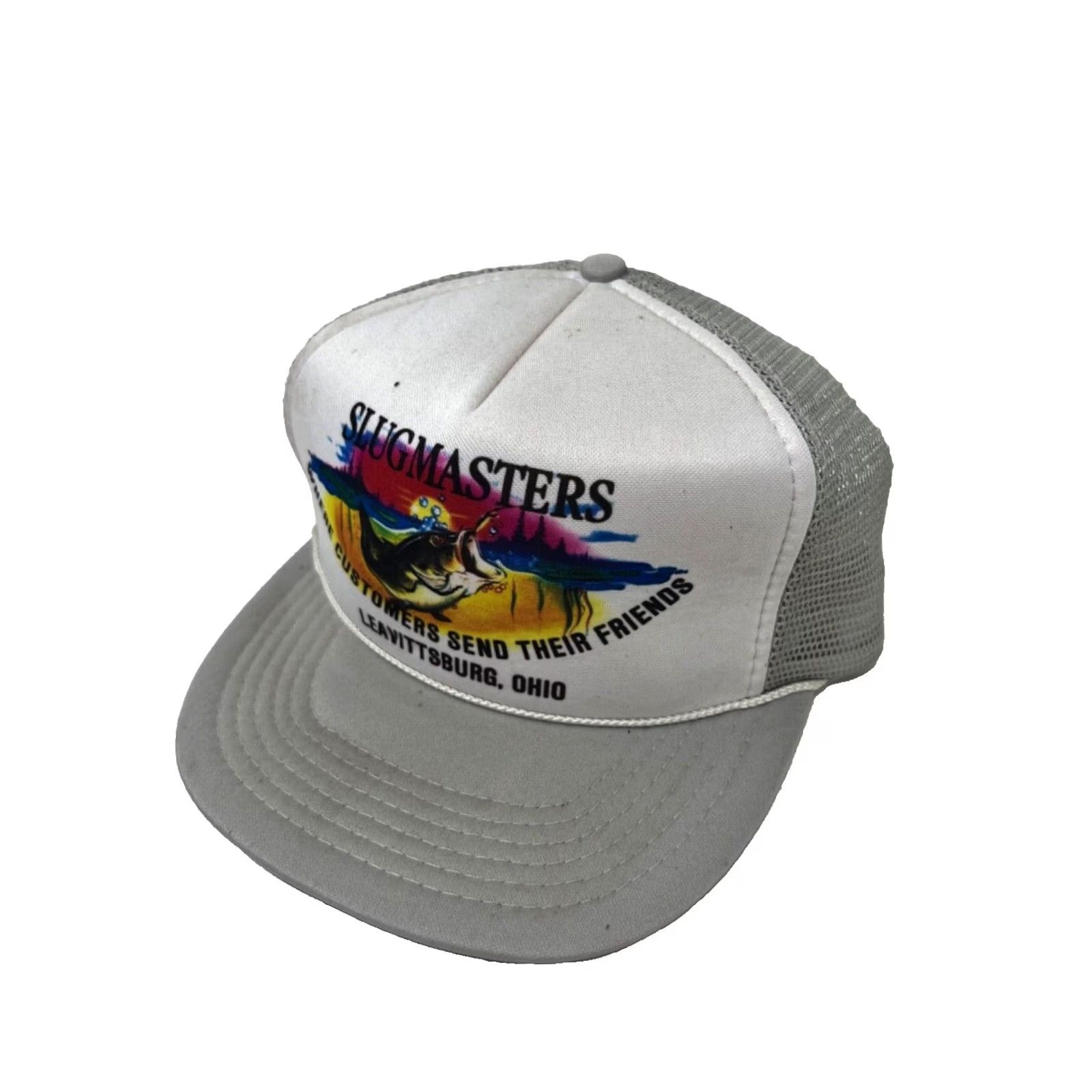 Vintage VINTAGE Slugmasters Leavittsburg, OH Fishing Large Mouth Bass Trucker Hat Size ONE SIZE - 4 Thumbnail
