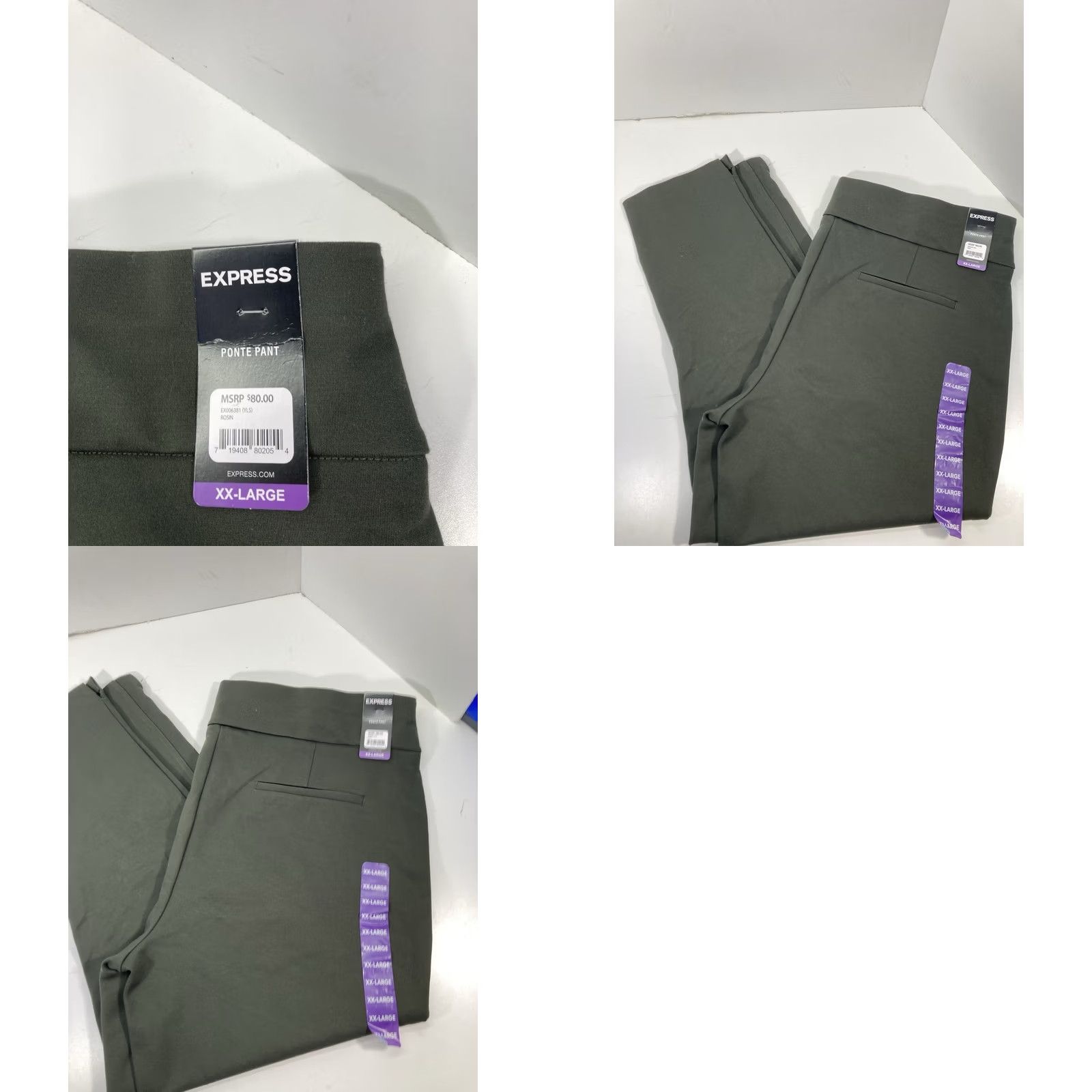 Express Express Ponte Pants Women 2XL Forest Green 42x27 Stretch NWT Khakis Leggings Size 40" / US 18 - 9 Thumbnail