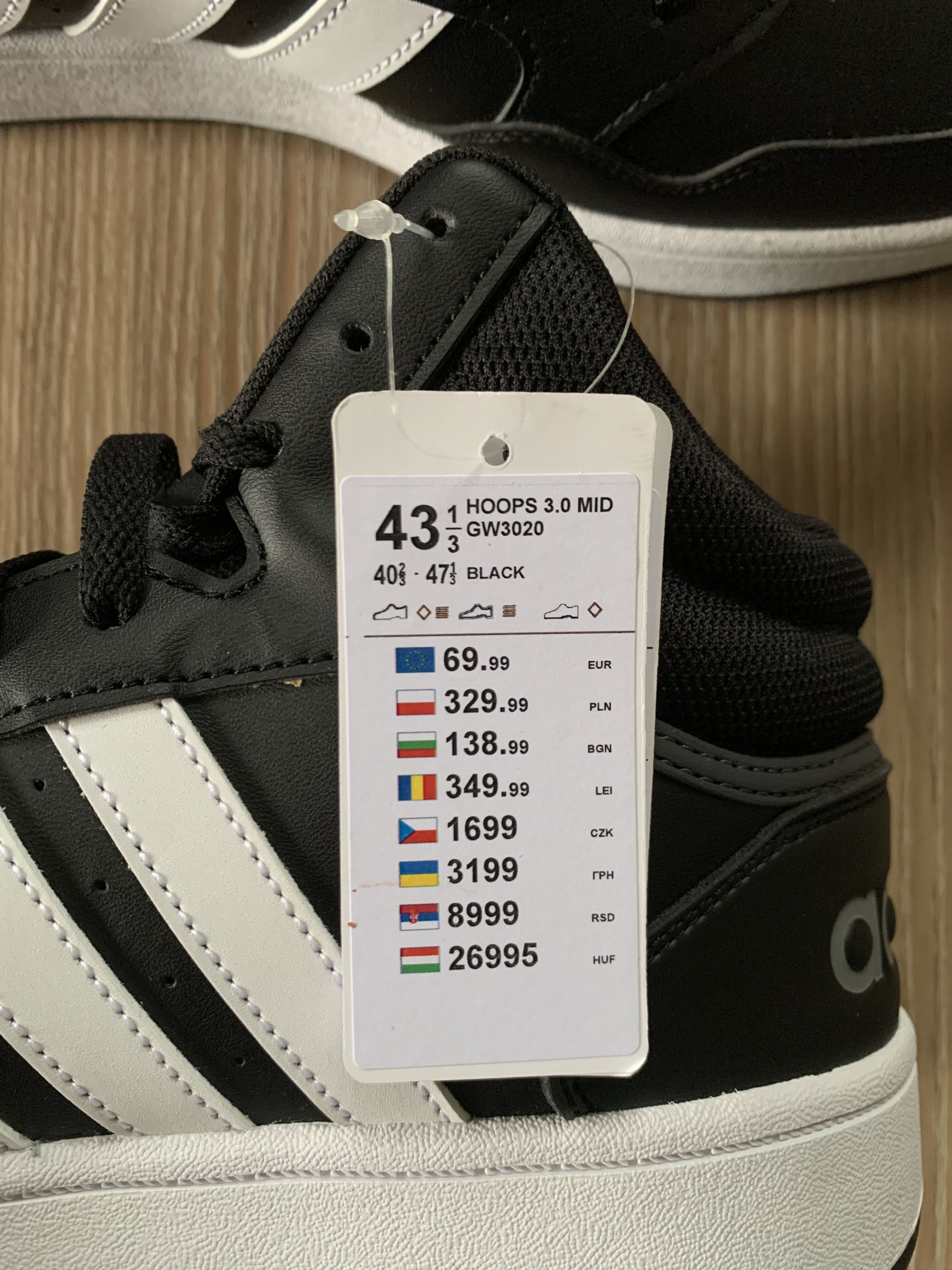 Adidas Adidas Hoops 3.0 Mid Black Sneakers Size US 10.5 / EU 43-44 - 11 Thumbnail