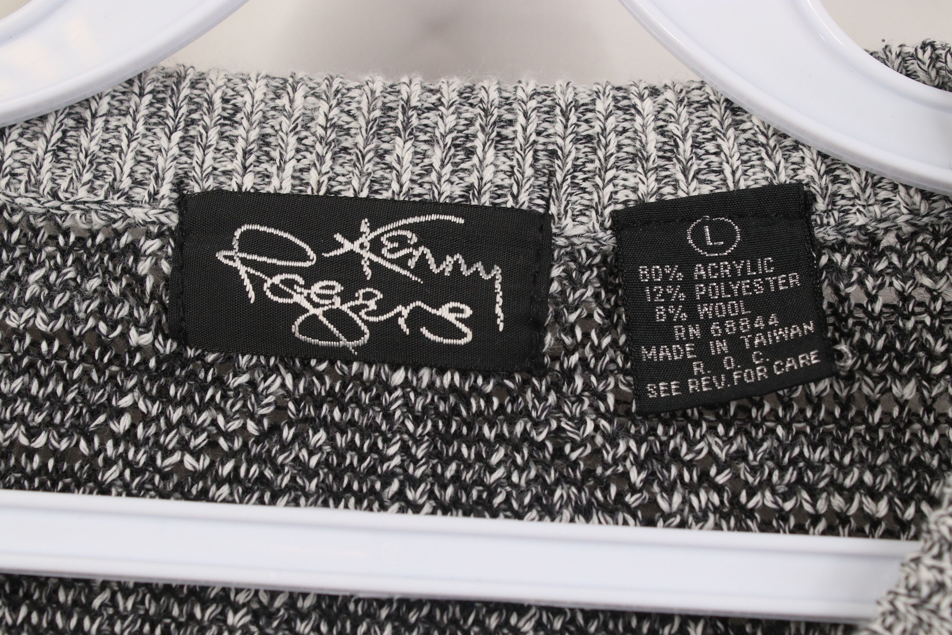 Vintage Vintage 90s Streetwear Fair Isle Ribbed Knit Sweater Gray Size US L / EU 52-54 / 3 - 6 Thumbnail