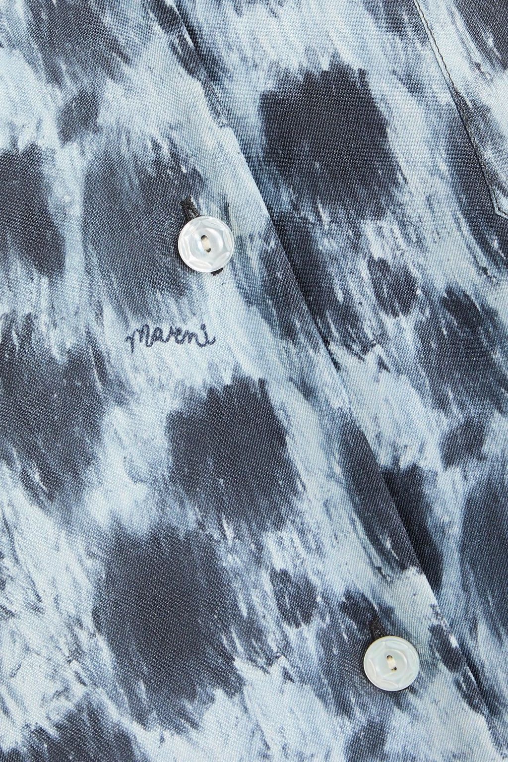 Marni o1y1125 Patterned Shirt in Sky Blue/Black Size XS / US 0-2 / IT 36-38 - 4 Thumbnail