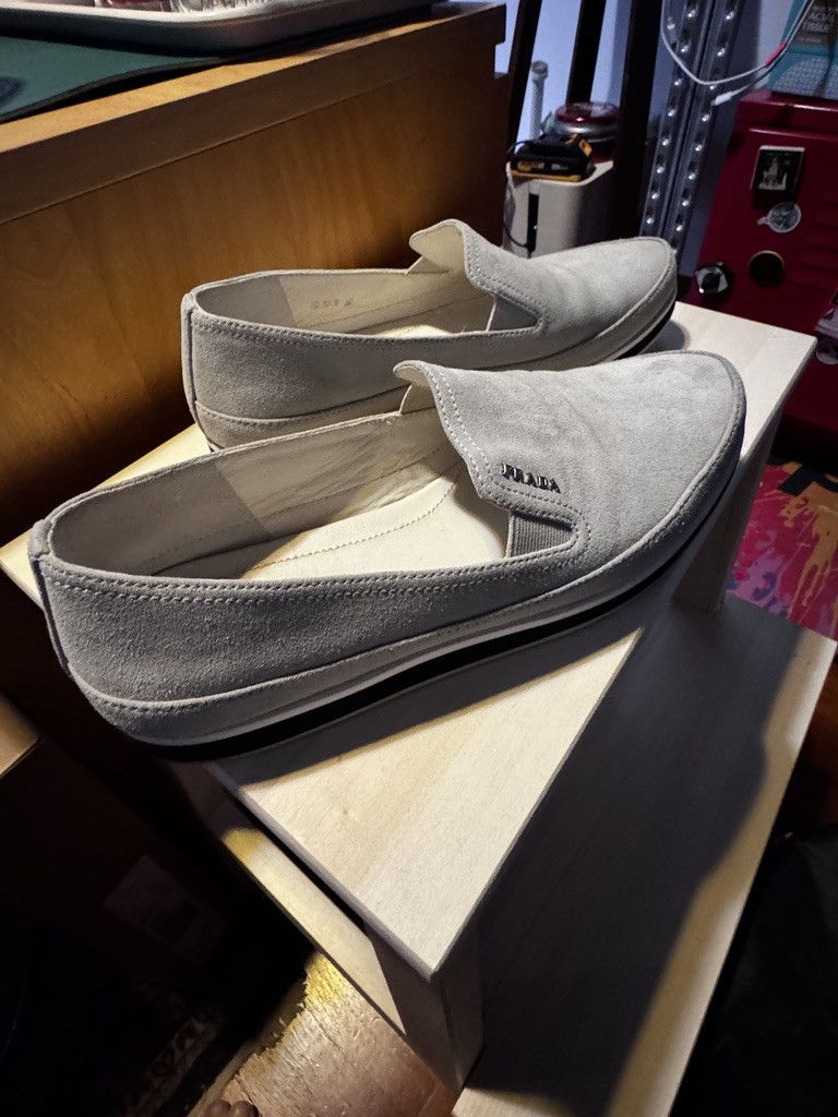 Prada Authentic Prada Suede Slip-Ons with box and dust bag Size US 7 / IT 37 - 9 Thumbnail