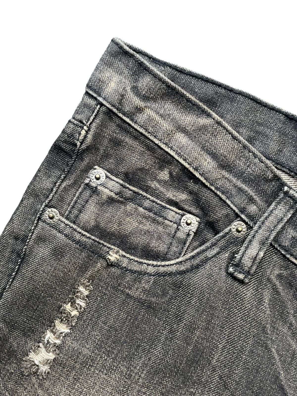 Japanese Brand K.U.I Flare Distresed Paint Denim Size US 34 / EU 50 - 6 Thumbnail