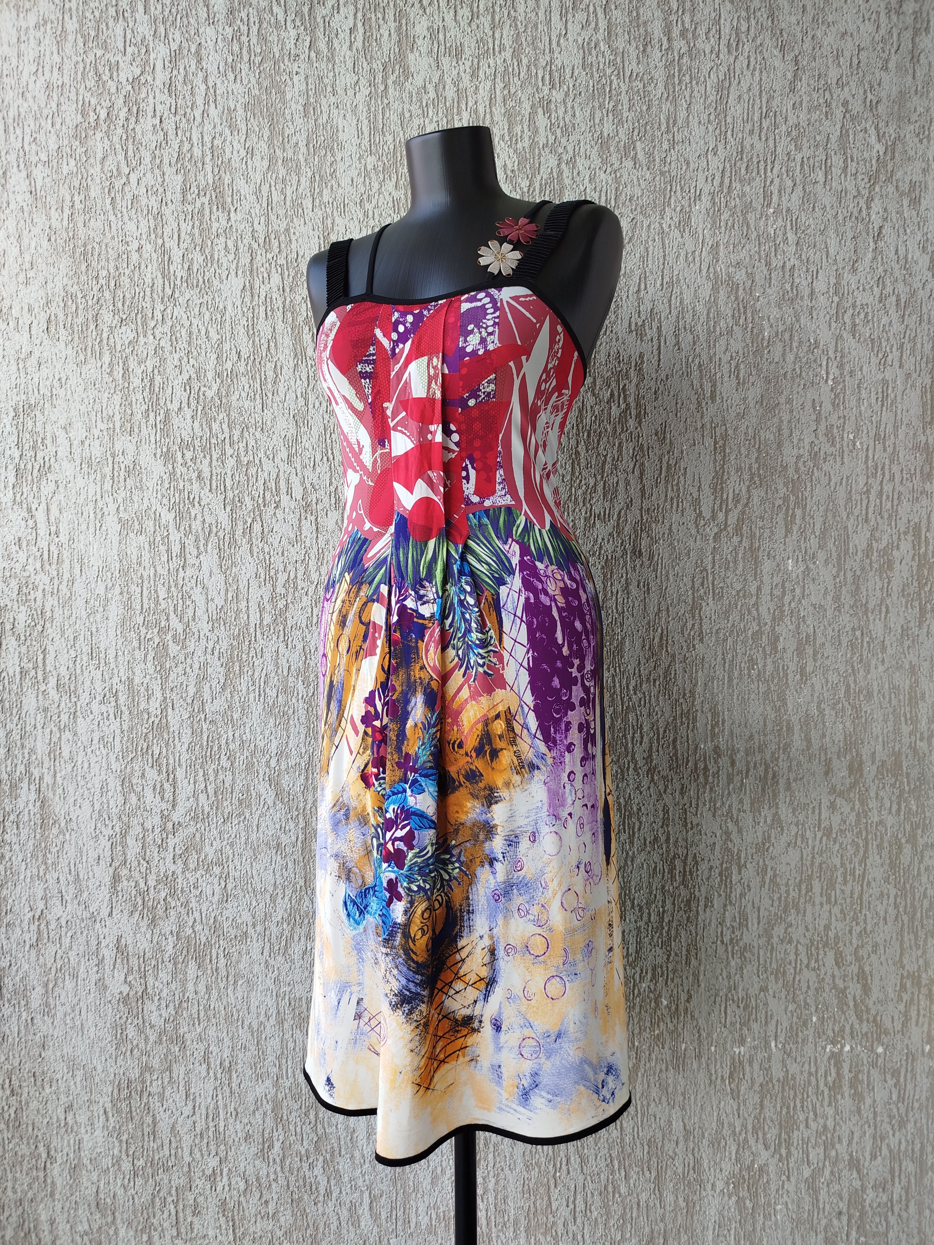 Jean Paul Gaultier Save The Queen Dress Sleeveless Art Jersey Size M-L Size L / US 10 / IT 46 - 2 Thumbnail