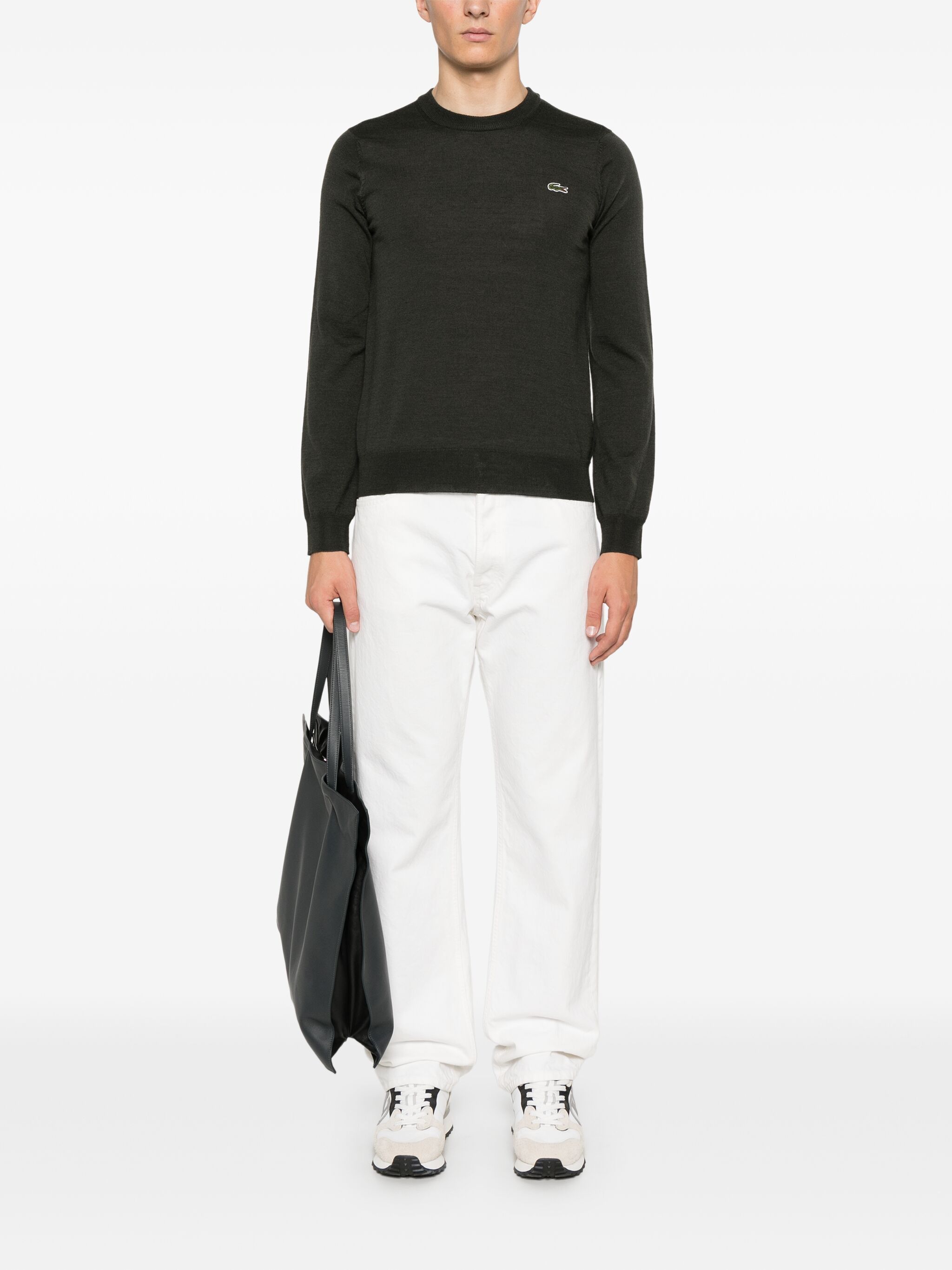 Lacoste o1s22i1n1124 Wool Blend Pullover Sweater in Khaki Size US XXL / EU 58 / 5 - 2 Thumbnail