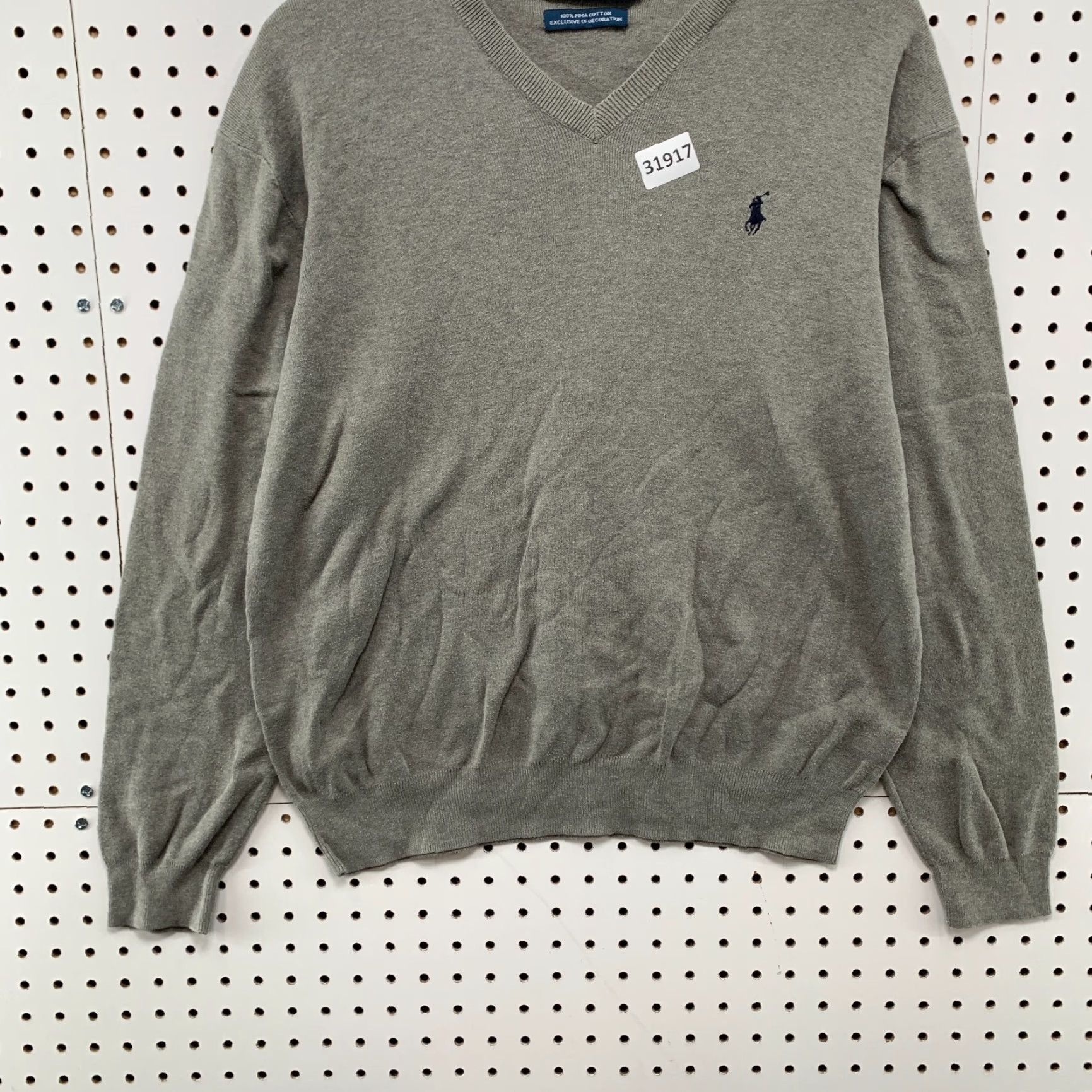 Polo Ralph Lauren Polo Ralph Lauren V Neck Sweater Mens Medium Gray Pullover Casual Shirt Size US M / EU 48-50 / 2 - 7 Thumbnail