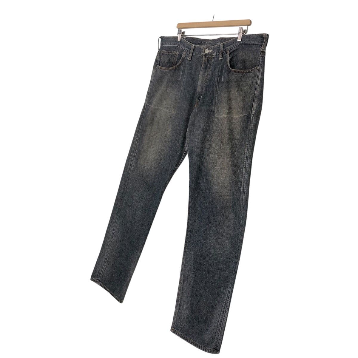 Japanese Brand Edwin Dark Wash Straight Leg Jeans Faded Denim Workwear Size US 40 / EU 56 - 3 Thumbnail