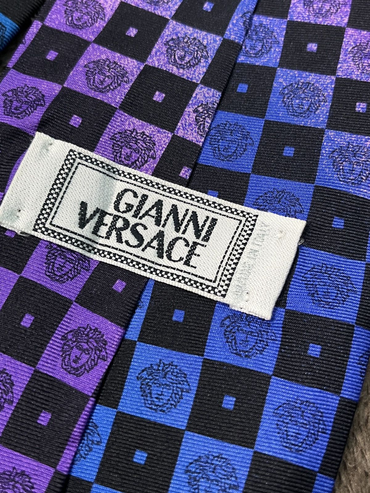 Versace Gianni Versace Monogram Made in Italy Silk Necktie Size ONE SIZE - 6 Thumbnail