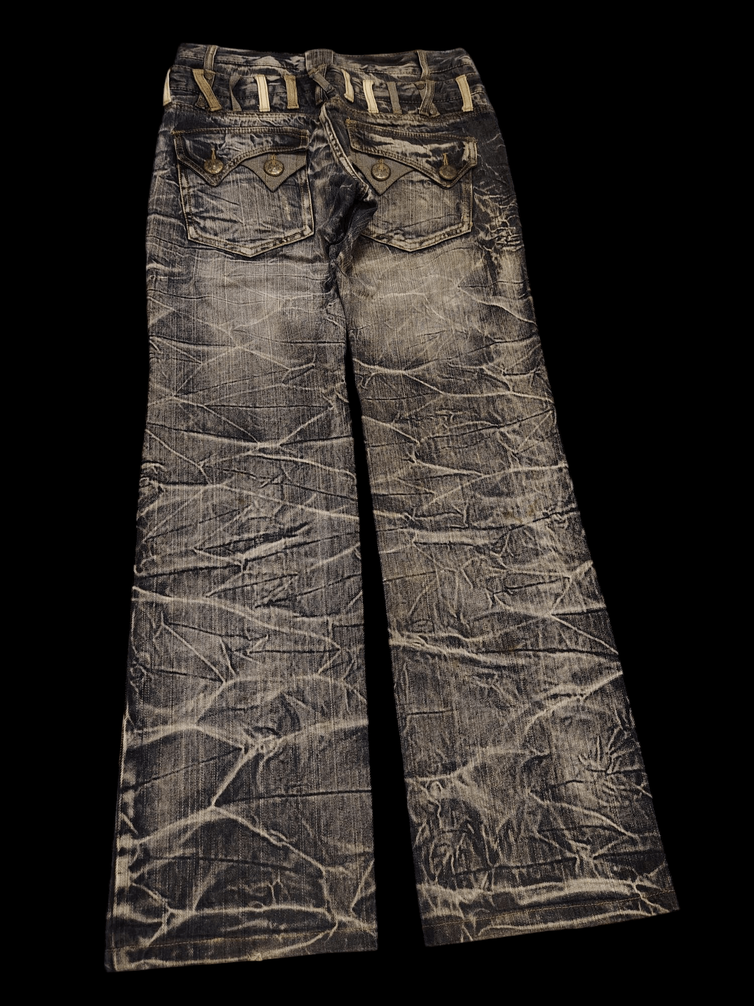 Who Decides War Japanese Blow By Blue Double Waist Flared Jeans Size US 31 - 15 Thumbnail