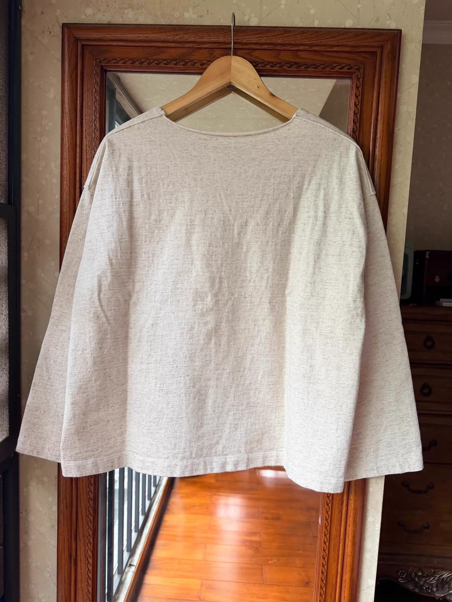 Other Jisifang Cotton-Linen-Wool Mix Rolled Cuff Sweatshirt OS Size ONE SIZE - 6 Thumbnail