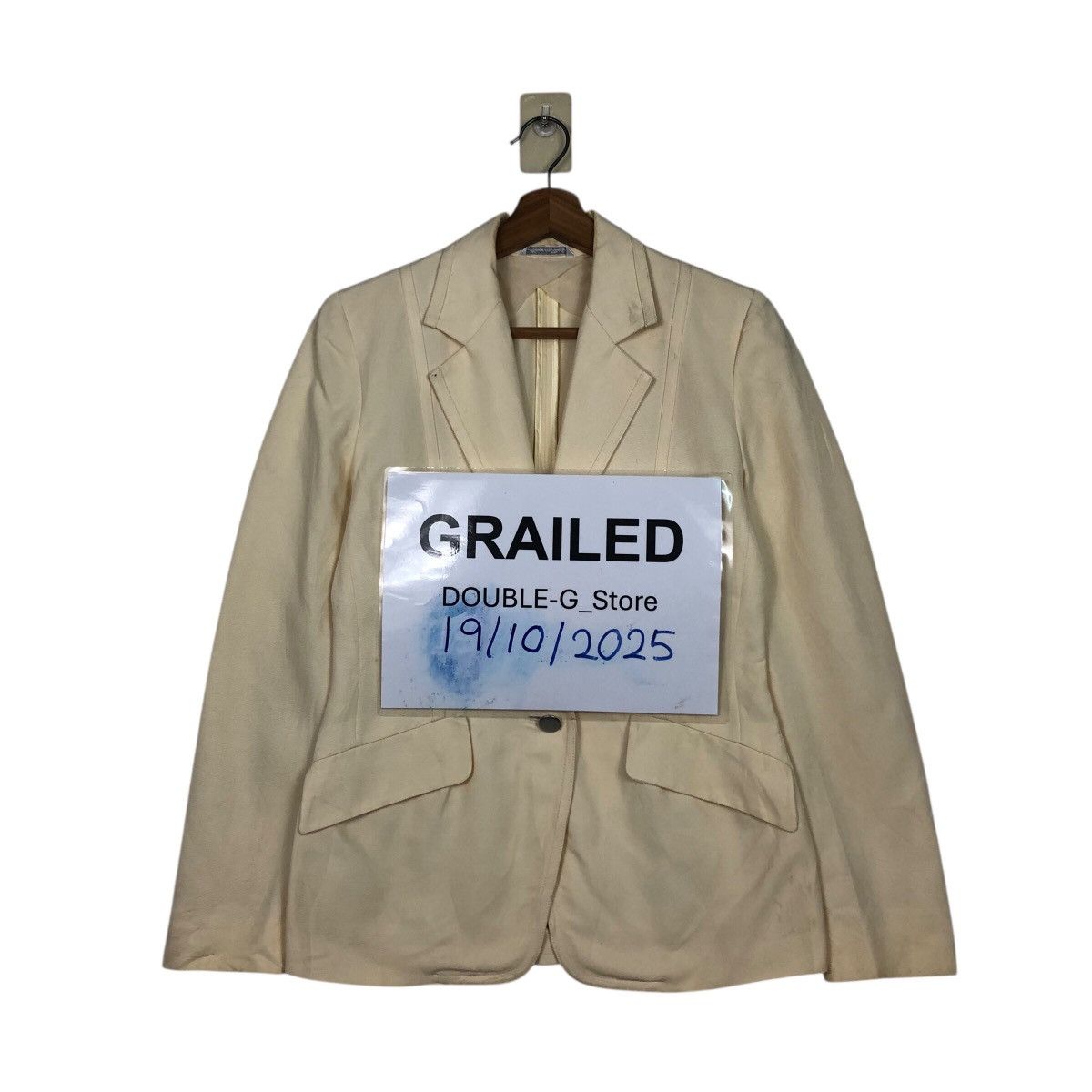 Japanese Brand Women’s Tailored Cream Blazer with Flap Pockets Max Mara Size M / US 6-8 / IT 42-44 - 1 Thumbnail