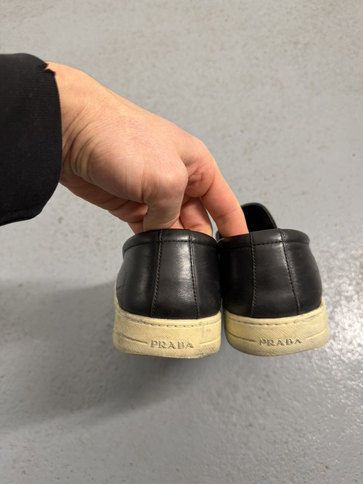 Prada Prada Leather Logo Slip Ons Size US 10 / EU 43 - 10 Thumbnail