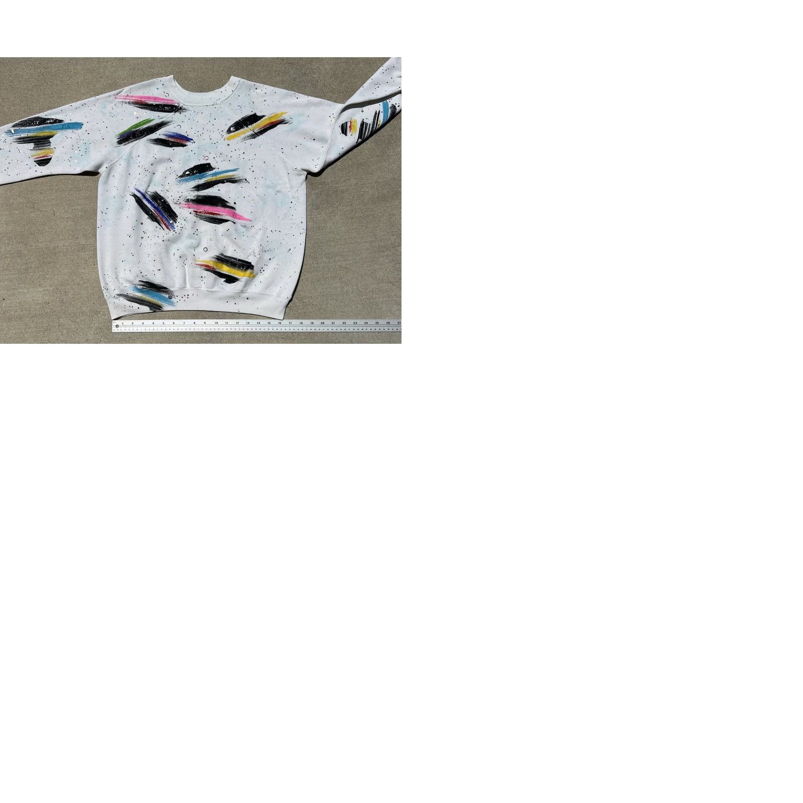 Vintage VINTAGE Air Dreams Shirt Unisex Adults One Size White Cotton Blend Crew Neck Pullover 80s Art Raglan Sweatshirt Abstract Paint Splatter Wearable Art Size US M / EU 48-50 / 2 - 12 Thumbnail